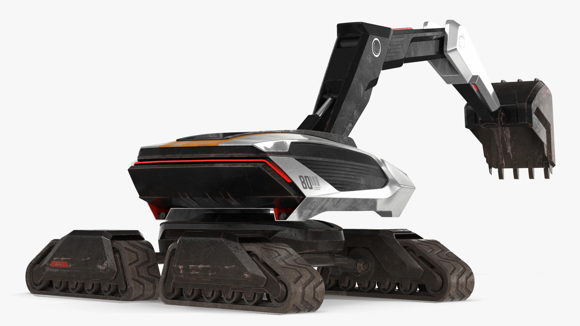 Excavator SciFi Concept Old Rigged 3D model