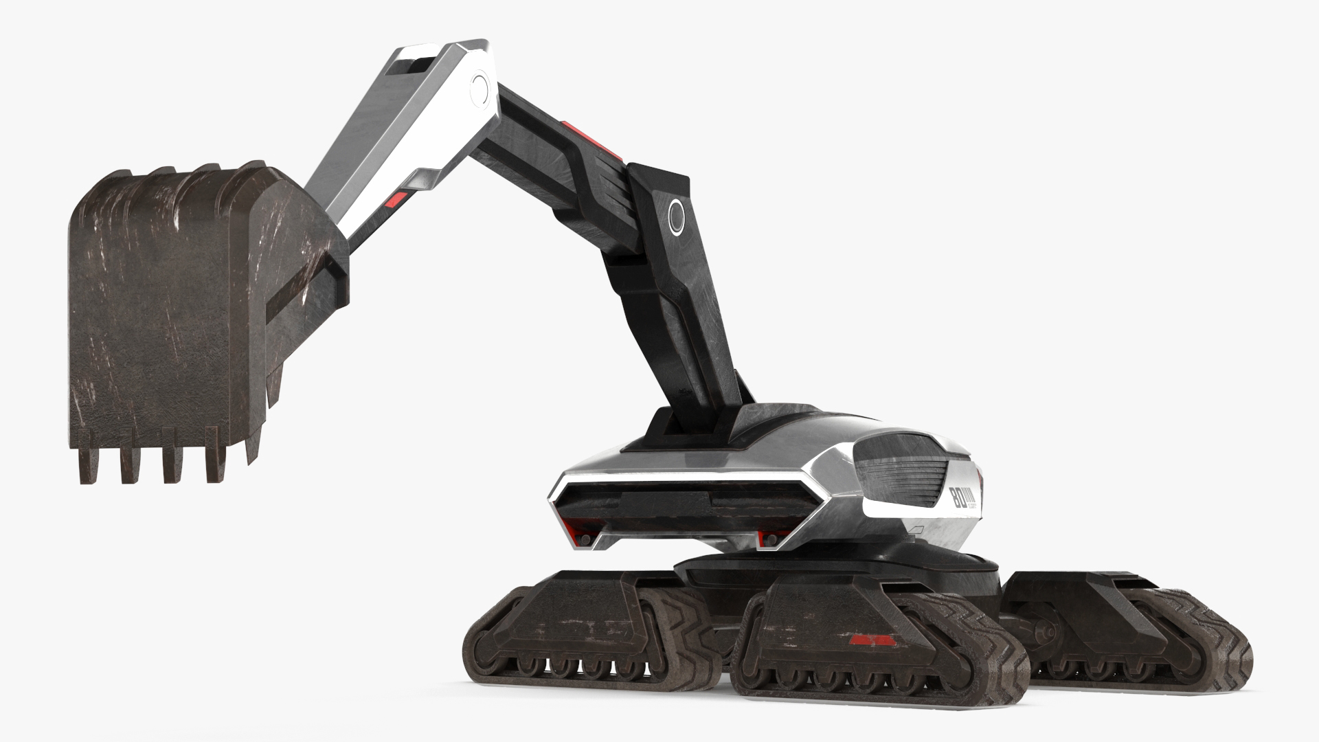 Excavator SciFi Concept Old Rigged 3D model