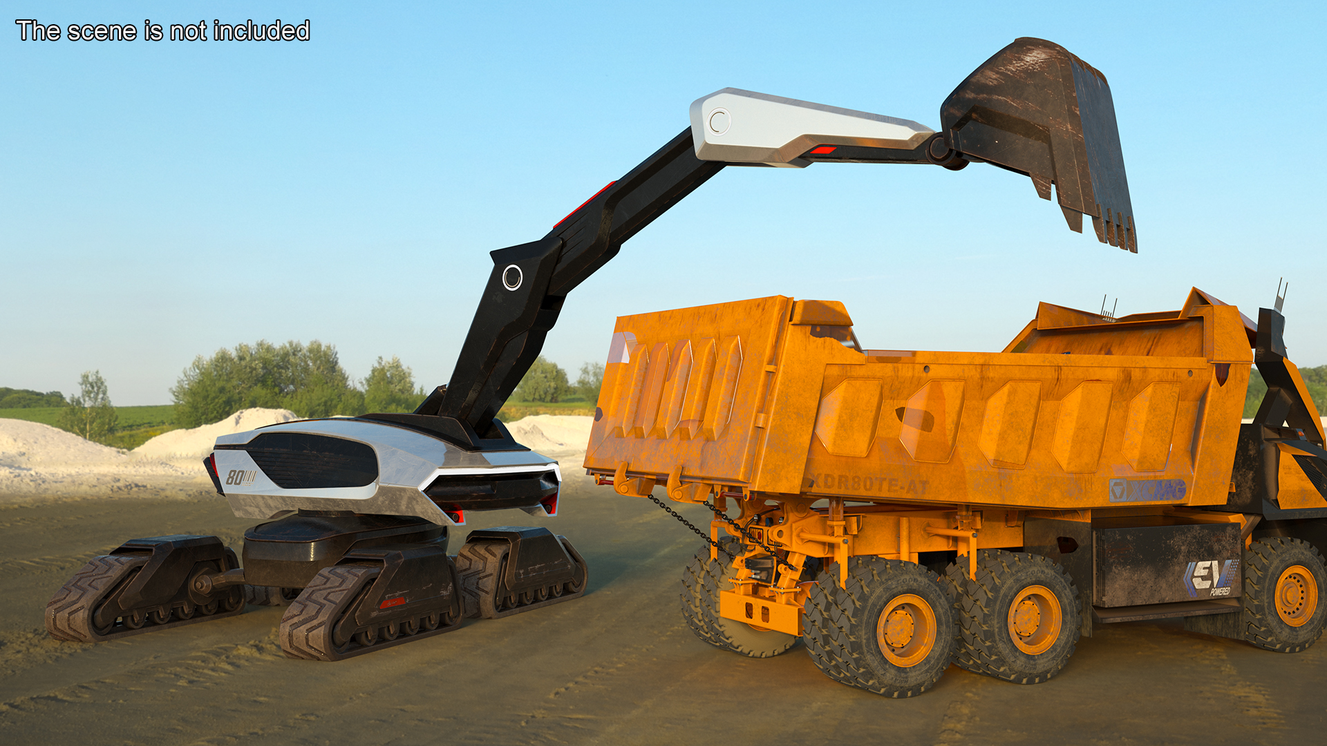Excavator SciFi Concept Old Rigged 3D model