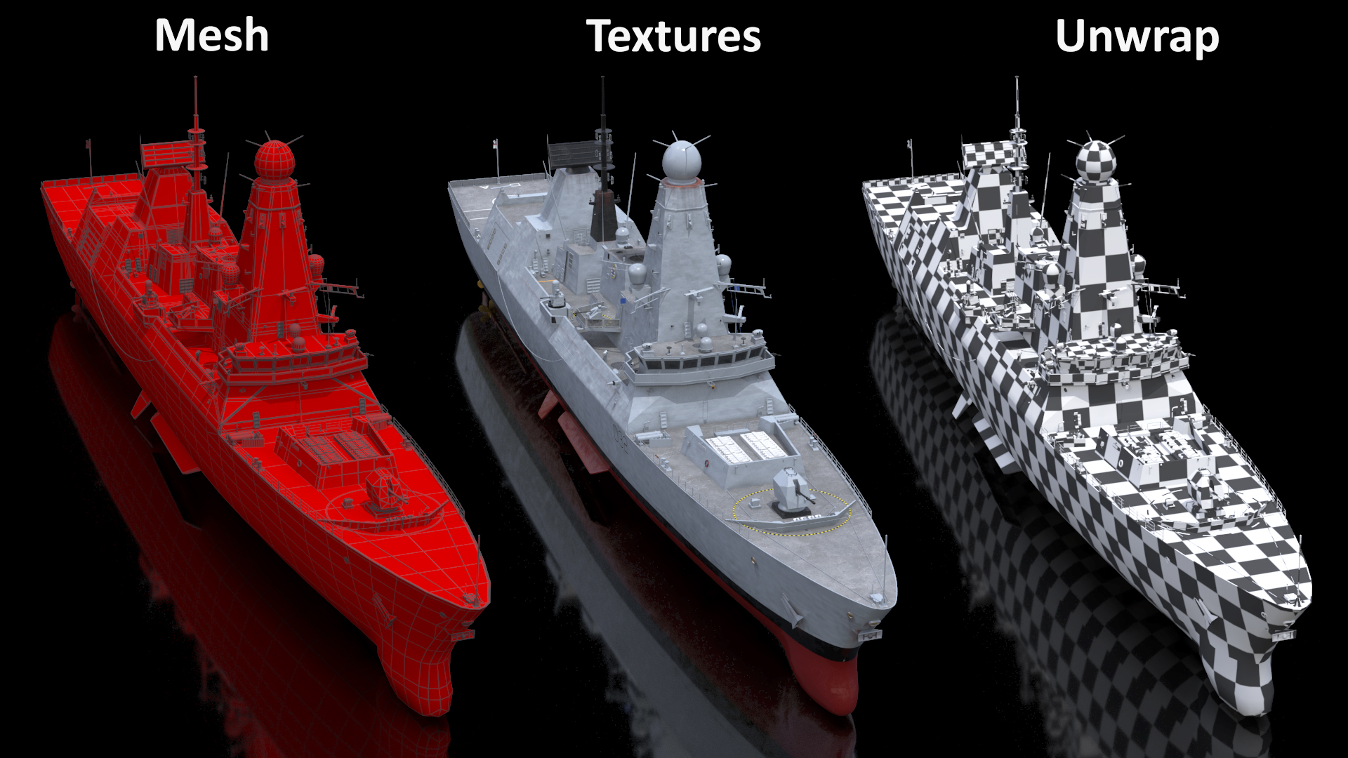 3D Royal Navy Type 45 Destroyer model