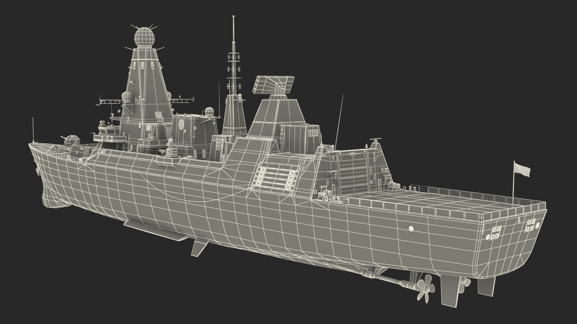 3D Royal Navy Type 45 Destroyer model