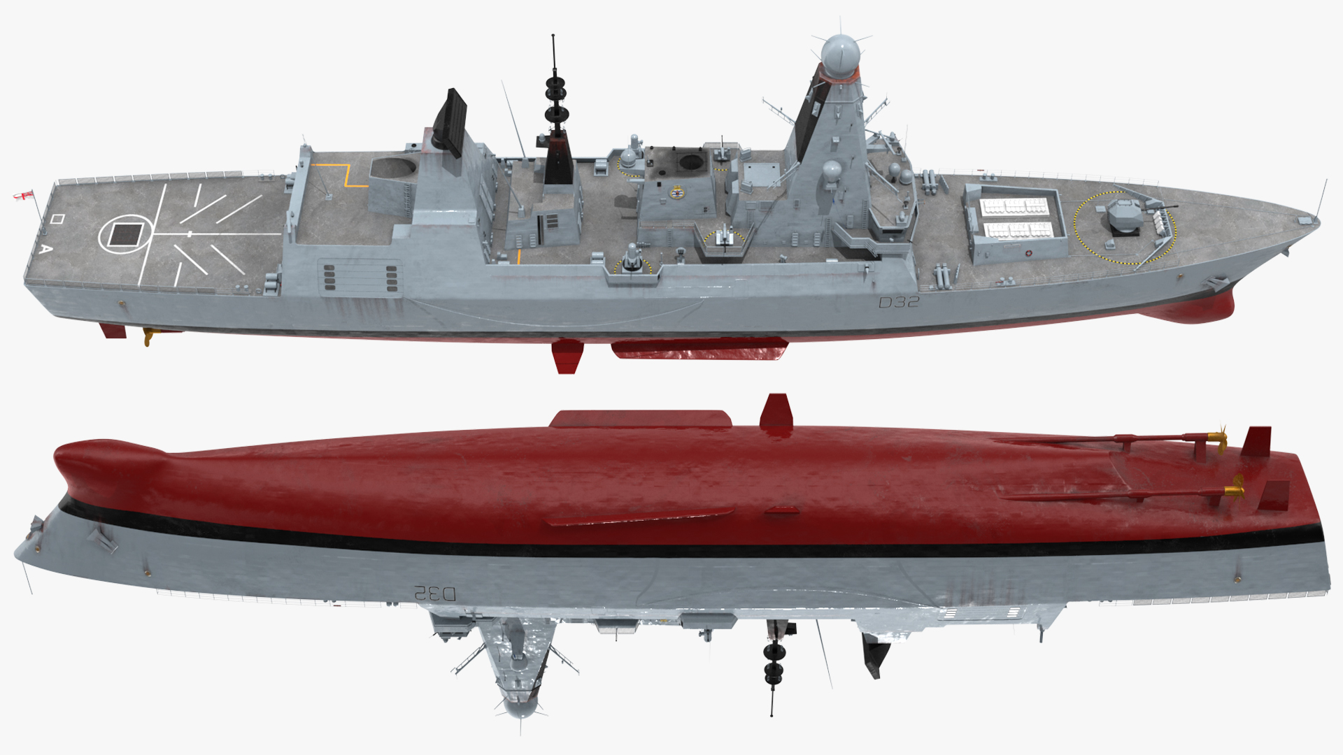 3D Royal Navy Type 45 Destroyer model