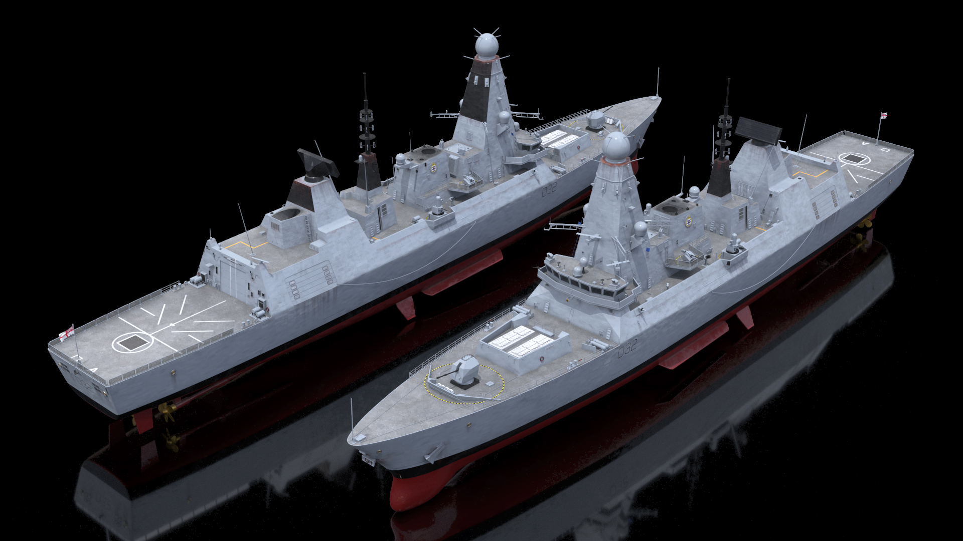 3D Royal Navy Type 45 Destroyer model
