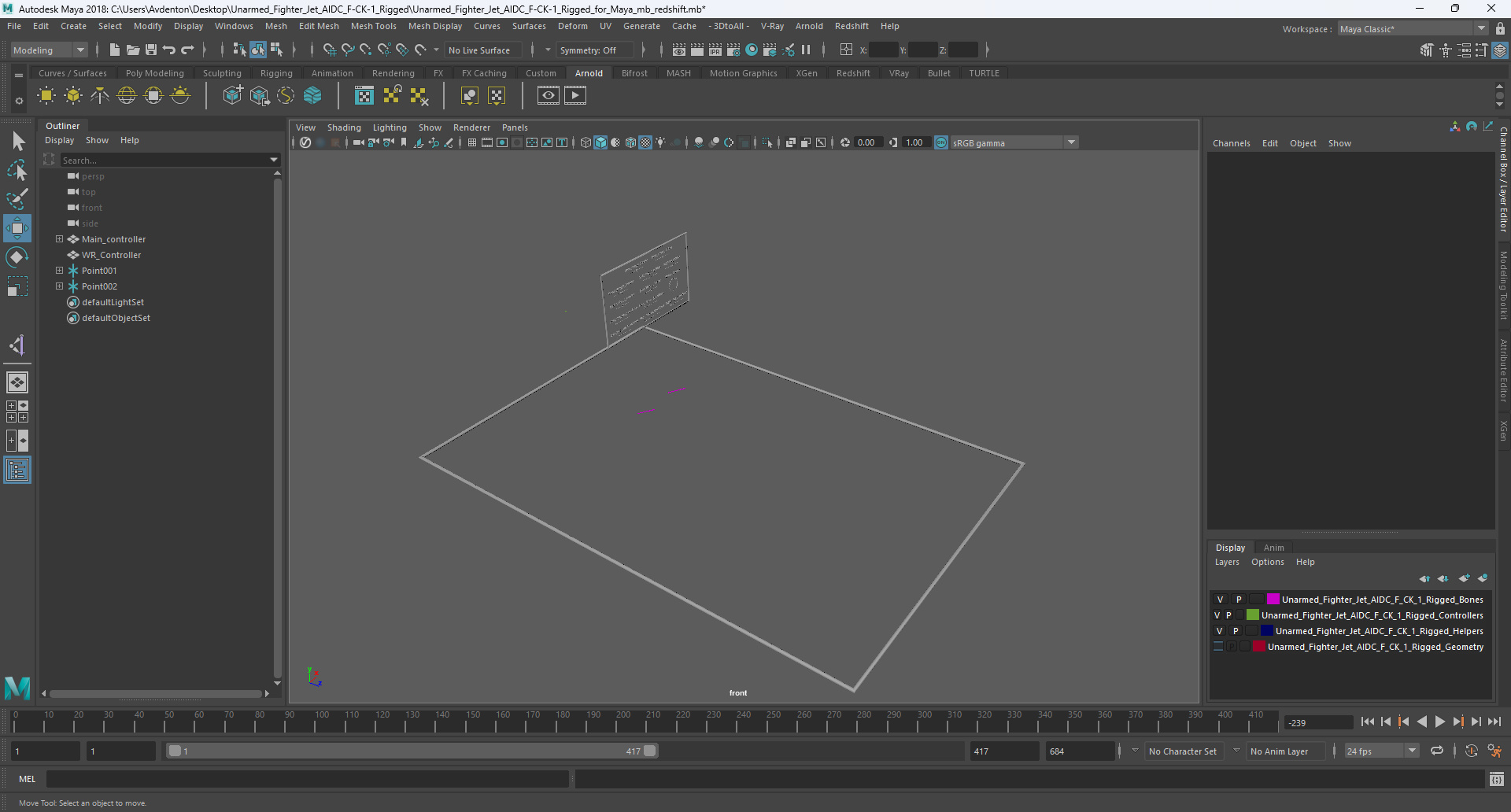 Unarmed Fighter Jet AIDC F-CK-1 Rigged for Maya 3D