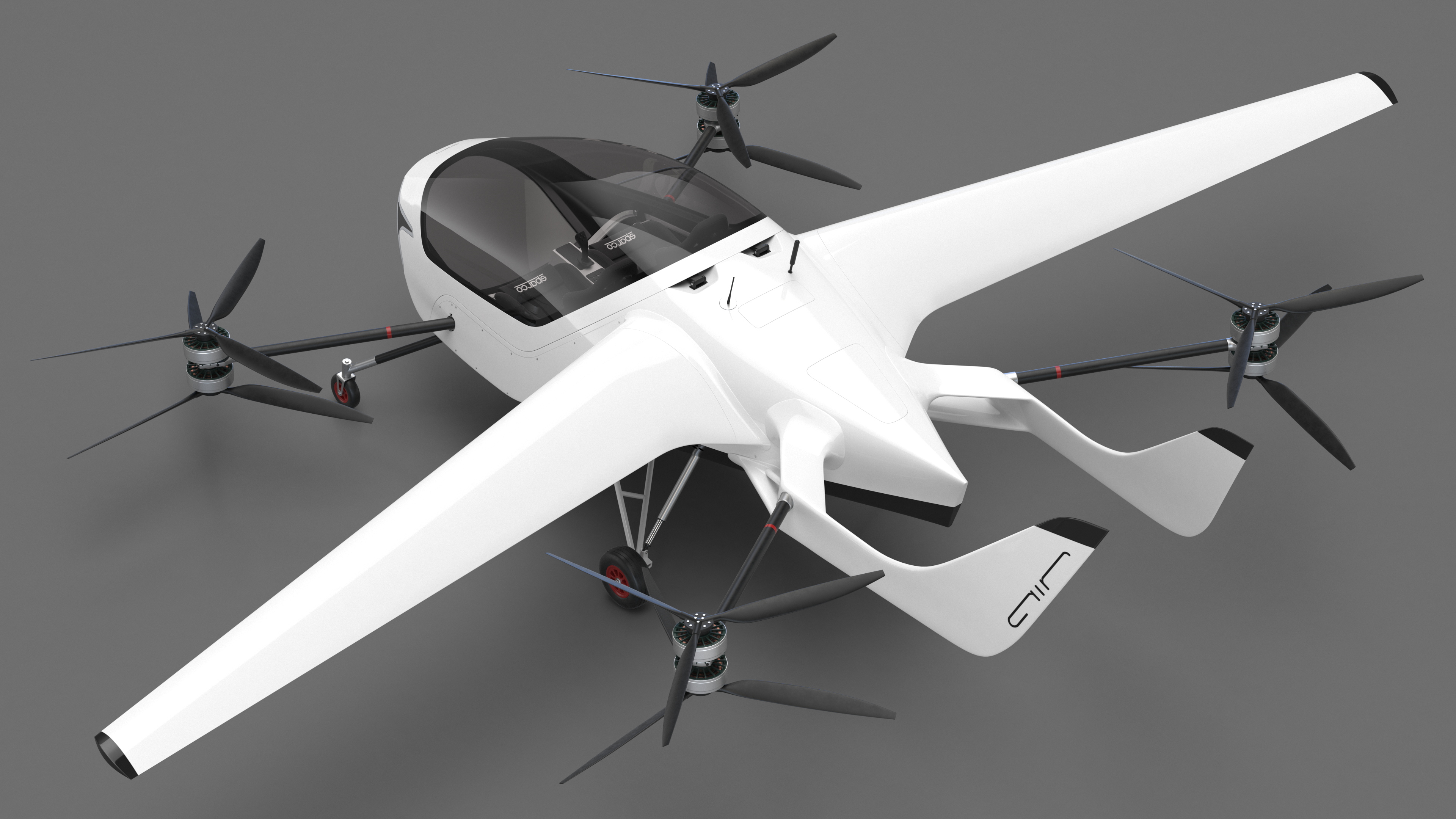 Two Seat Air Vehicle eVTOL Air One 3D model