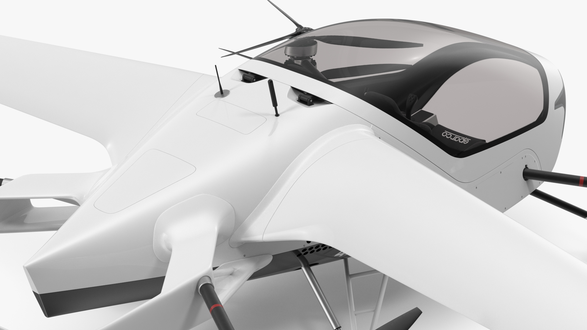 Two Seat Air Vehicle eVTOL Air One 3D model