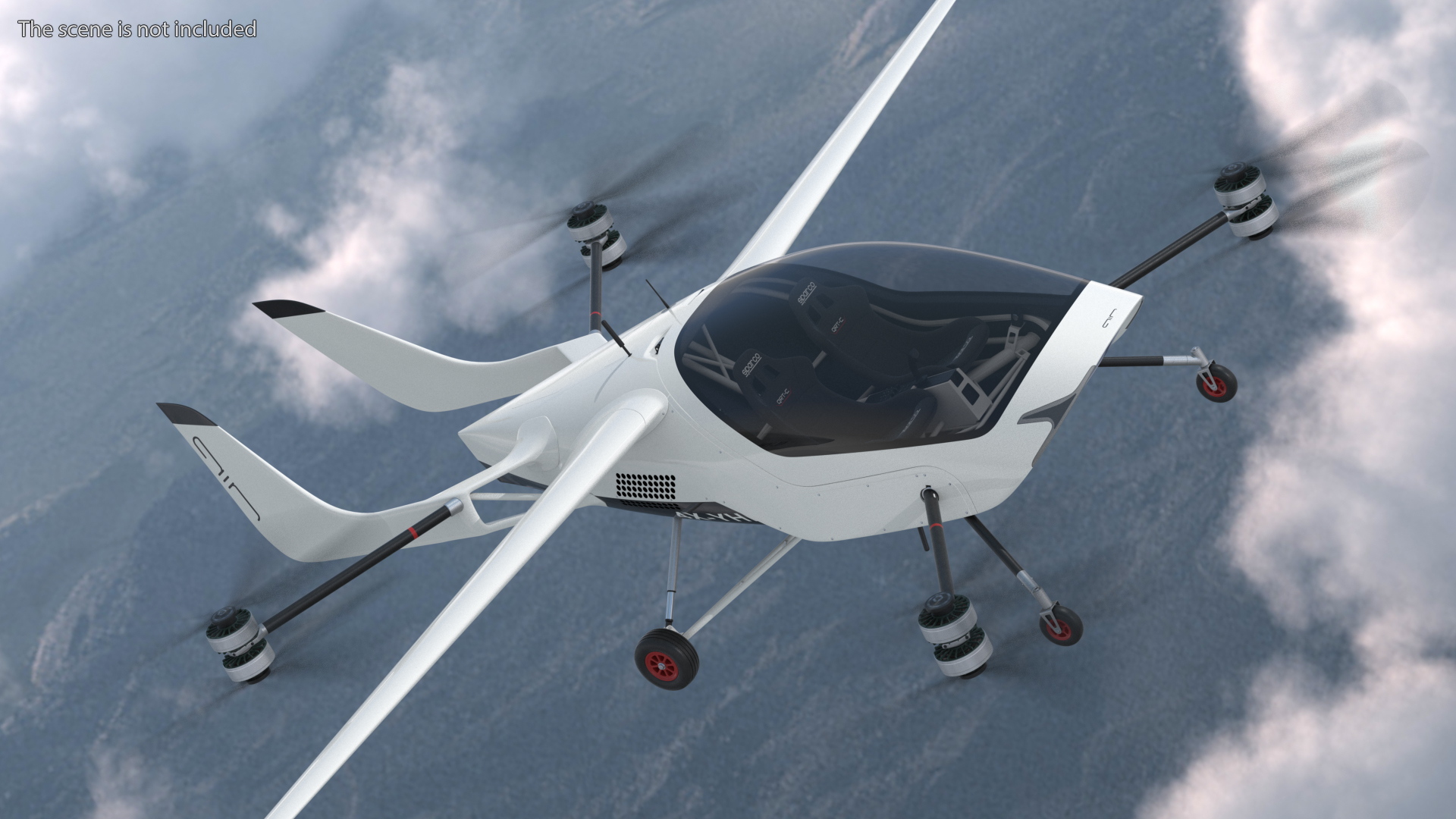 Two Seat Air Vehicle eVTOL Air One 3D model