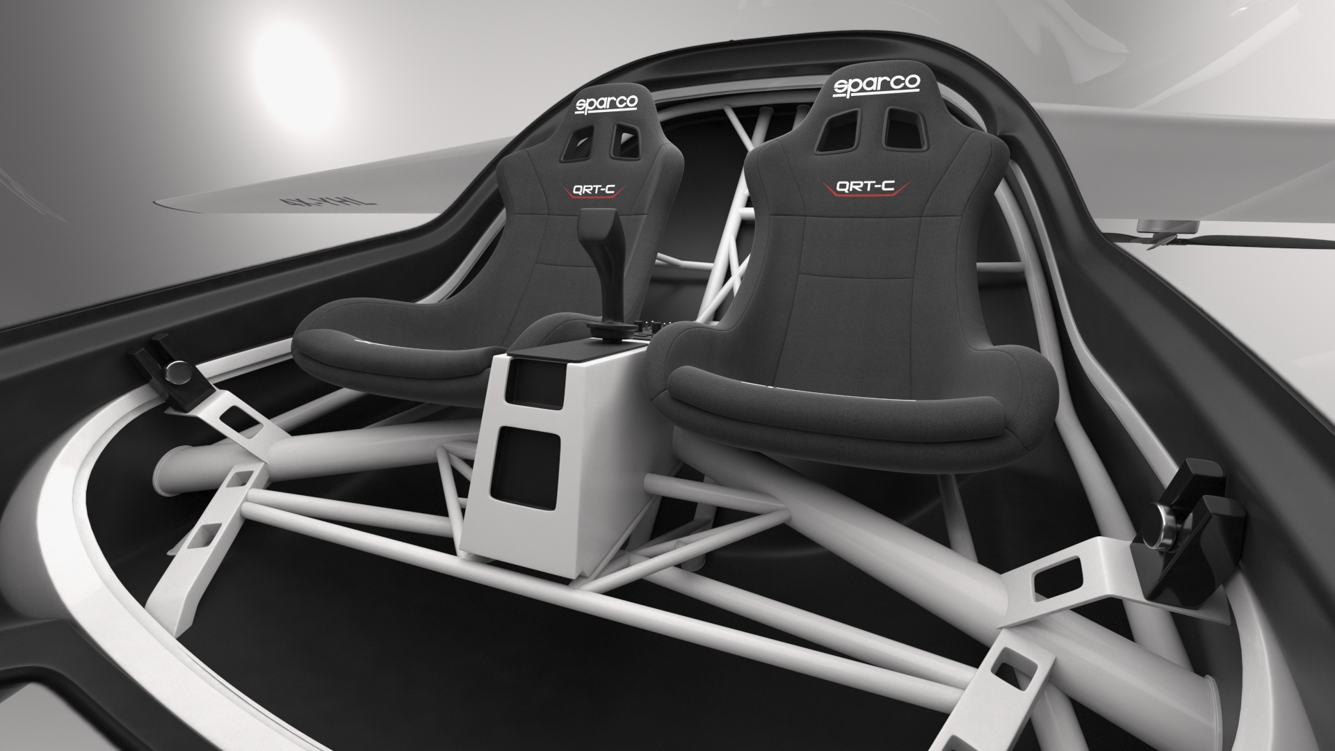 Two Seat Air Vehicle eVTOL Air One 3D model