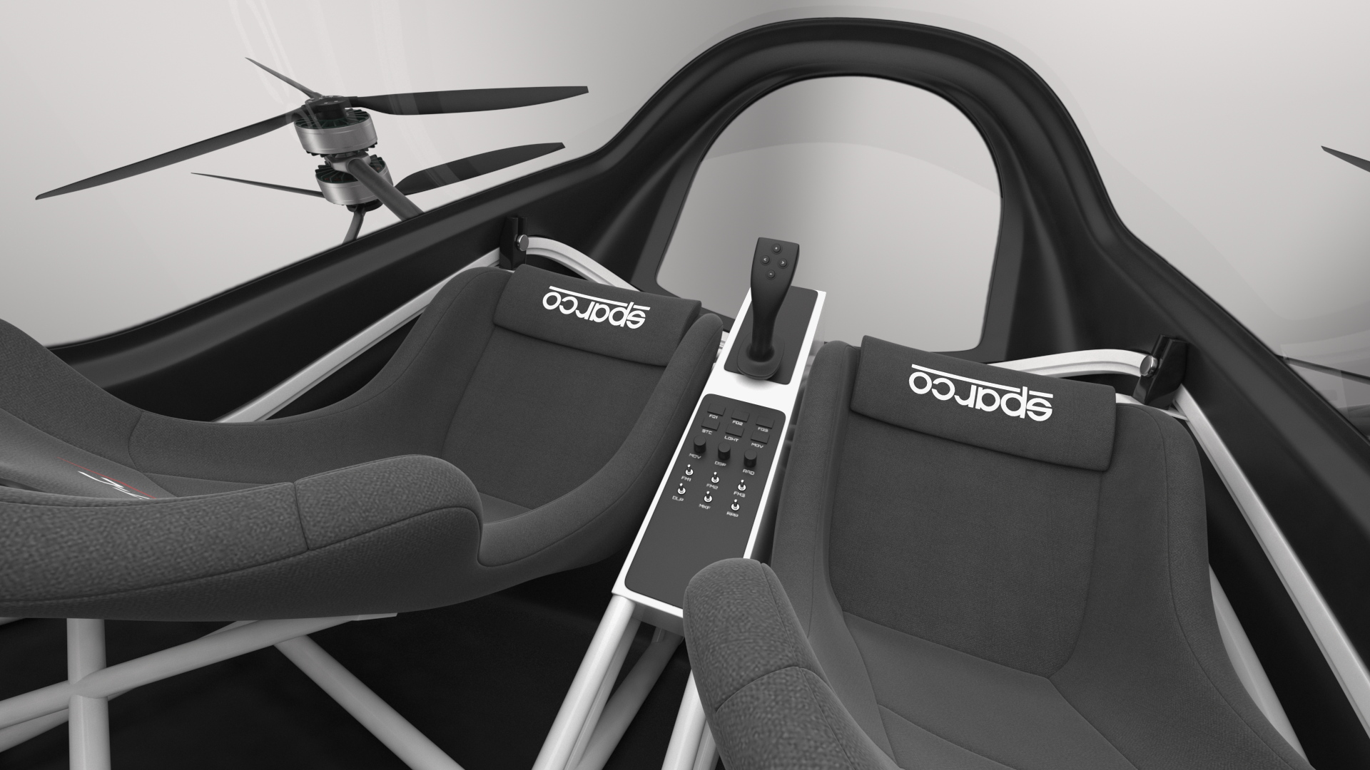 Two Seat Air Vehicle eVTOL Air One 3D model