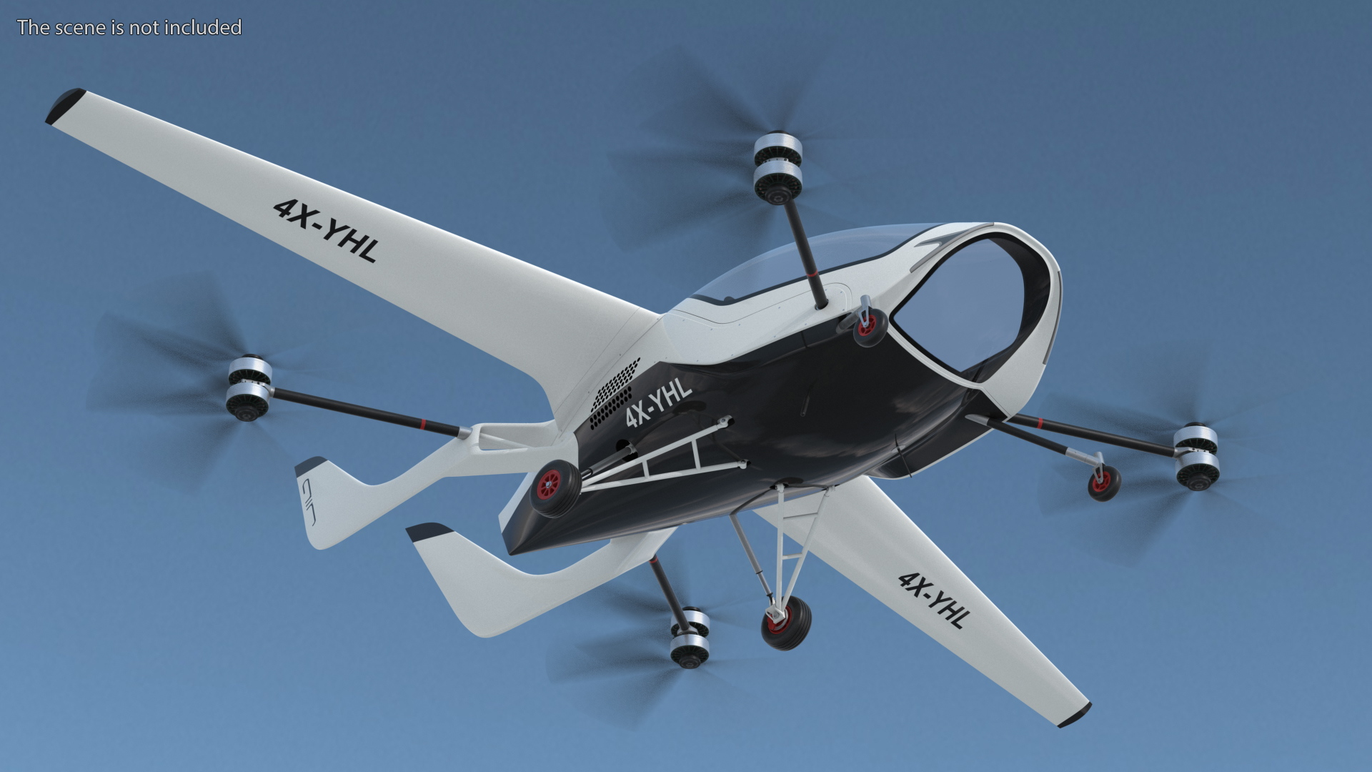 Two Seat Air Vehicle eVTOL Air One 3D model