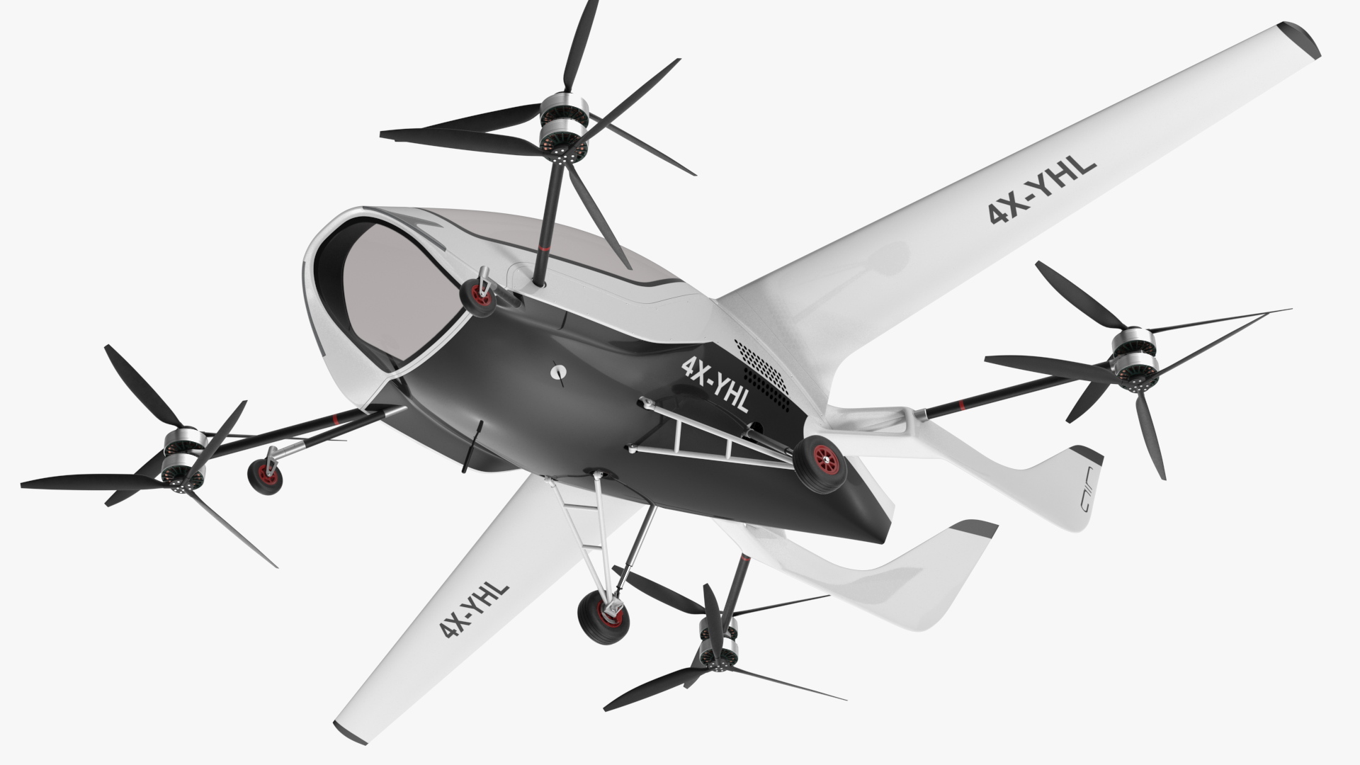 Two Seat Air Vehicle eVTOL Air One 3D model