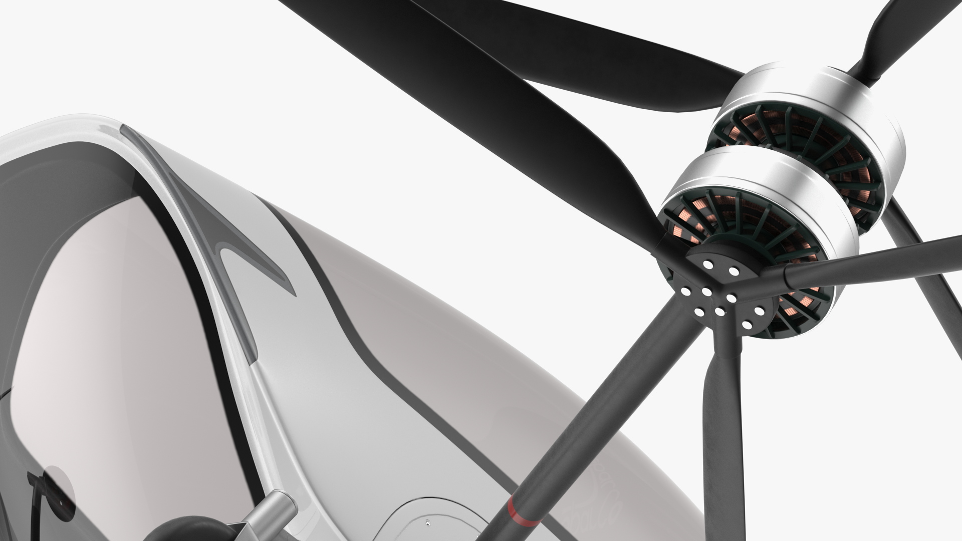 Two Seat Air Vehicle eVTOL Air One 3D model