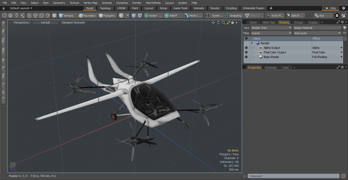 Two Seat Air Vehicle eVTOL Air One 3D model