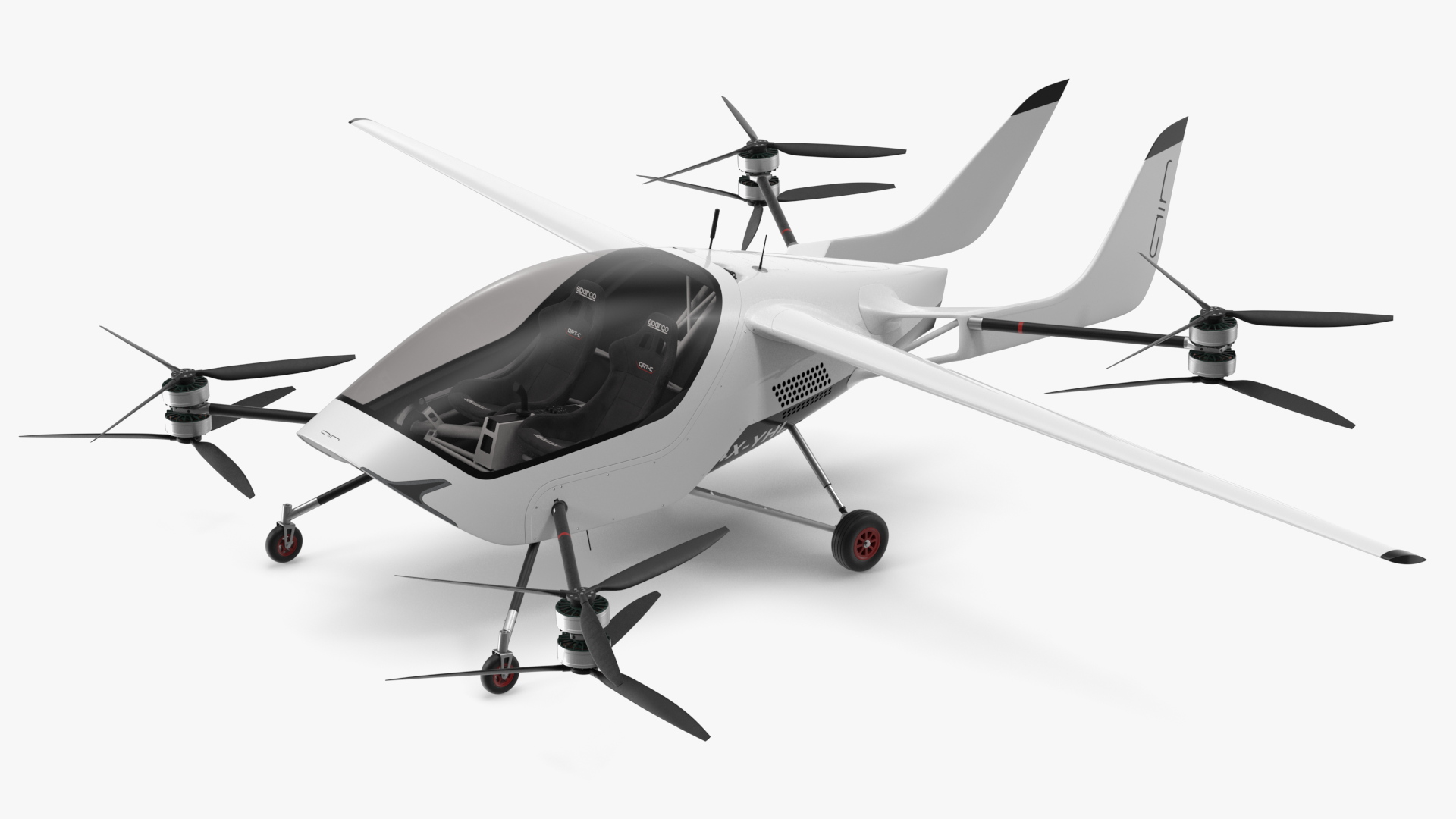 Two Seat Air Vehicle eVTOL Air One 3D model