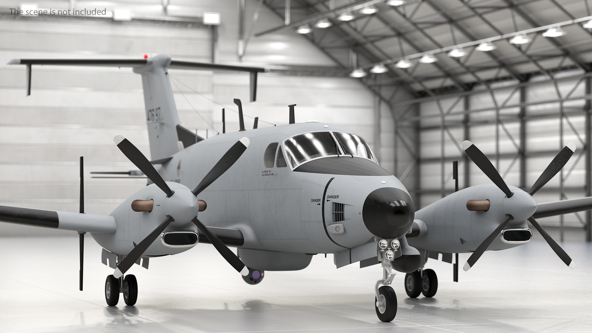 3D model Beechcraft RC12X Guardrail US Army Aircraft Rigged