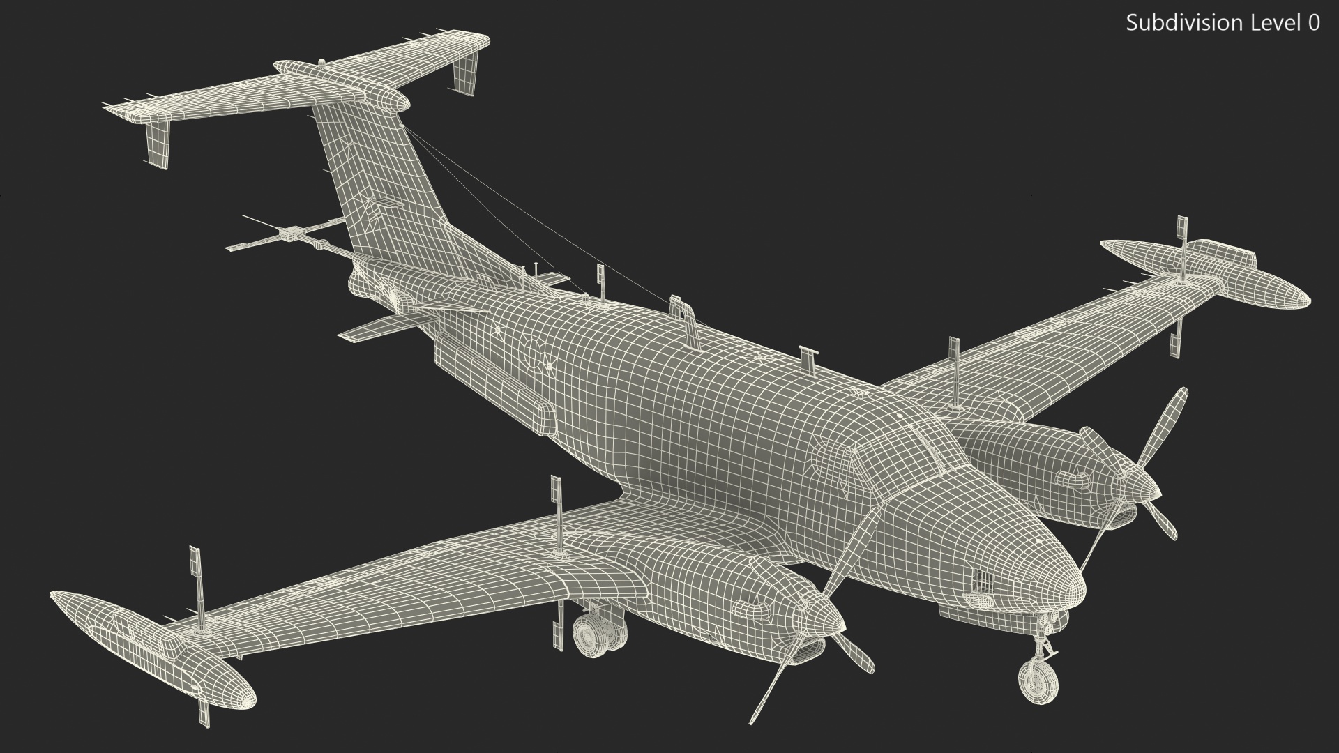 3D model Beechcraft RC12X Guardrail US Army Aircraft Rigged