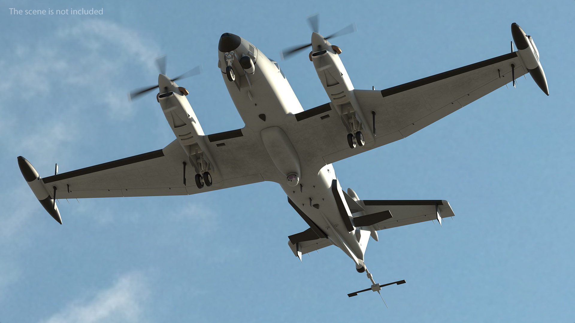 3D model Beechcraft RC12X Guardrail US Army Aircraft Rigged