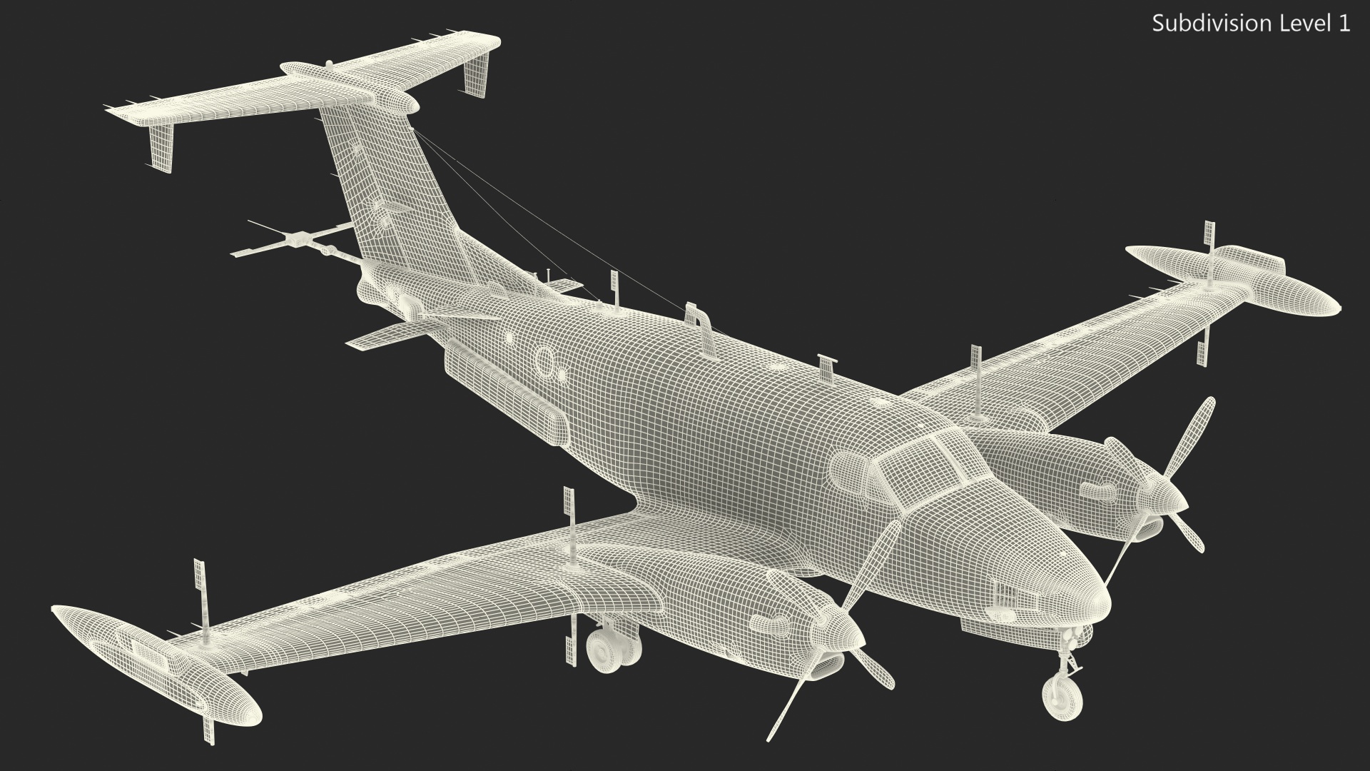 3D model Beechcraft RC12X Guardrail US Army Aircraft Rigged