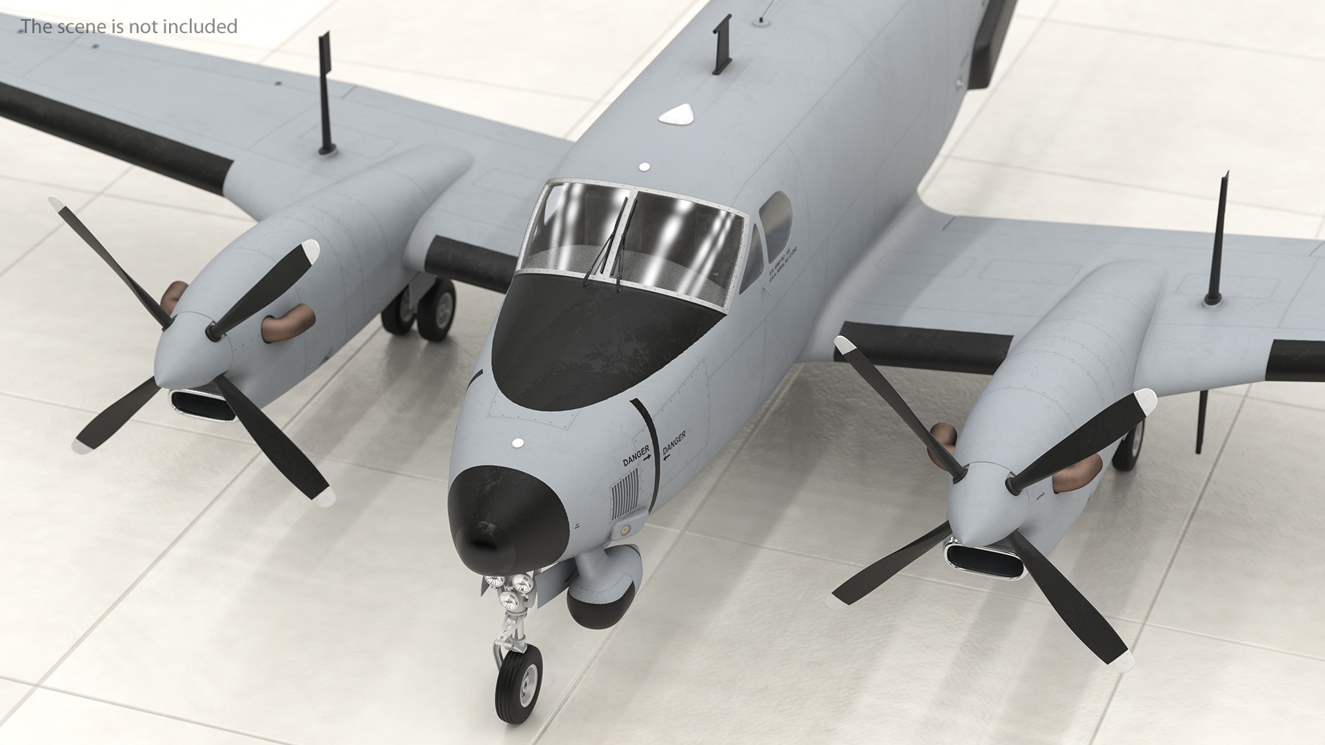 3D model Beechcraft RC12X Guardrail US Army Aircraft Rigged