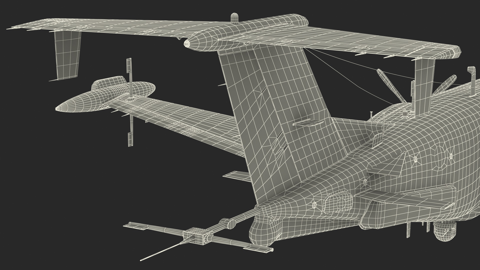 3D model Beechcraft RC12X Guardrail US Army Aircraft Rigged