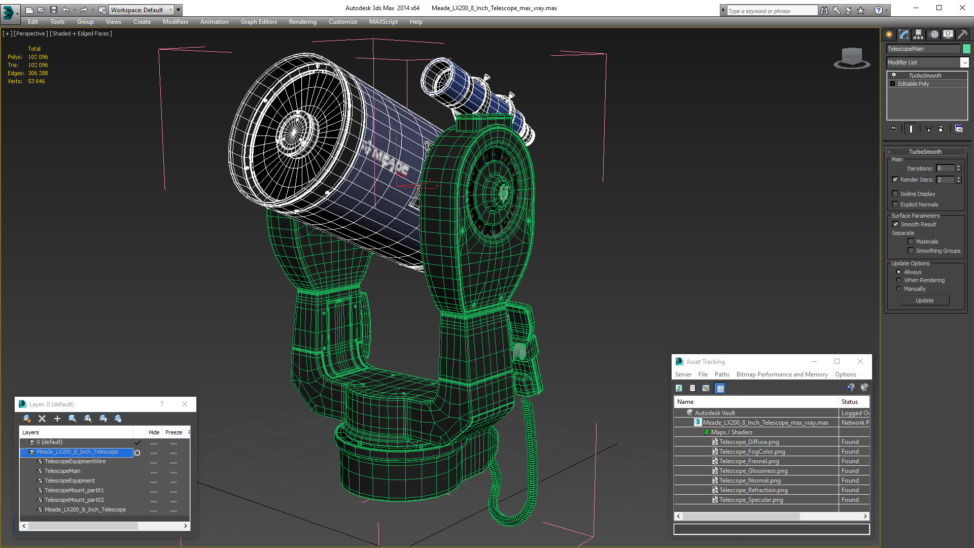 3D Meade LX200 8 Inch Telescope model