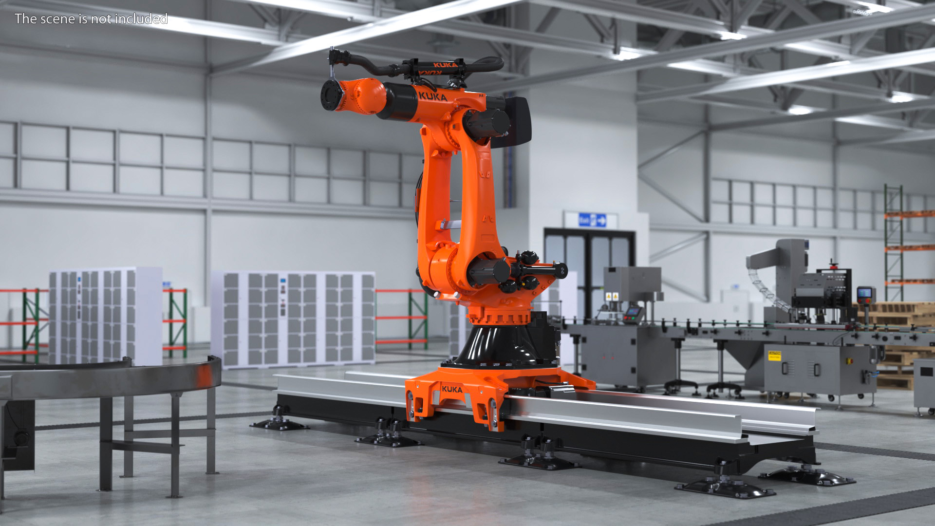 3D Ultra Robot Arm KUKA KR FORTEC On Skids KL 5000 Rigged for Maya model