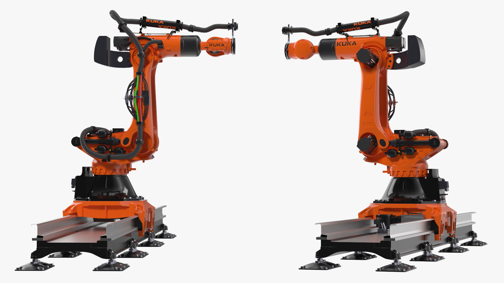 3D Ultra Robot Arm KUKA KR FORTEC On Skids KL 5000 Rigged for Maya model