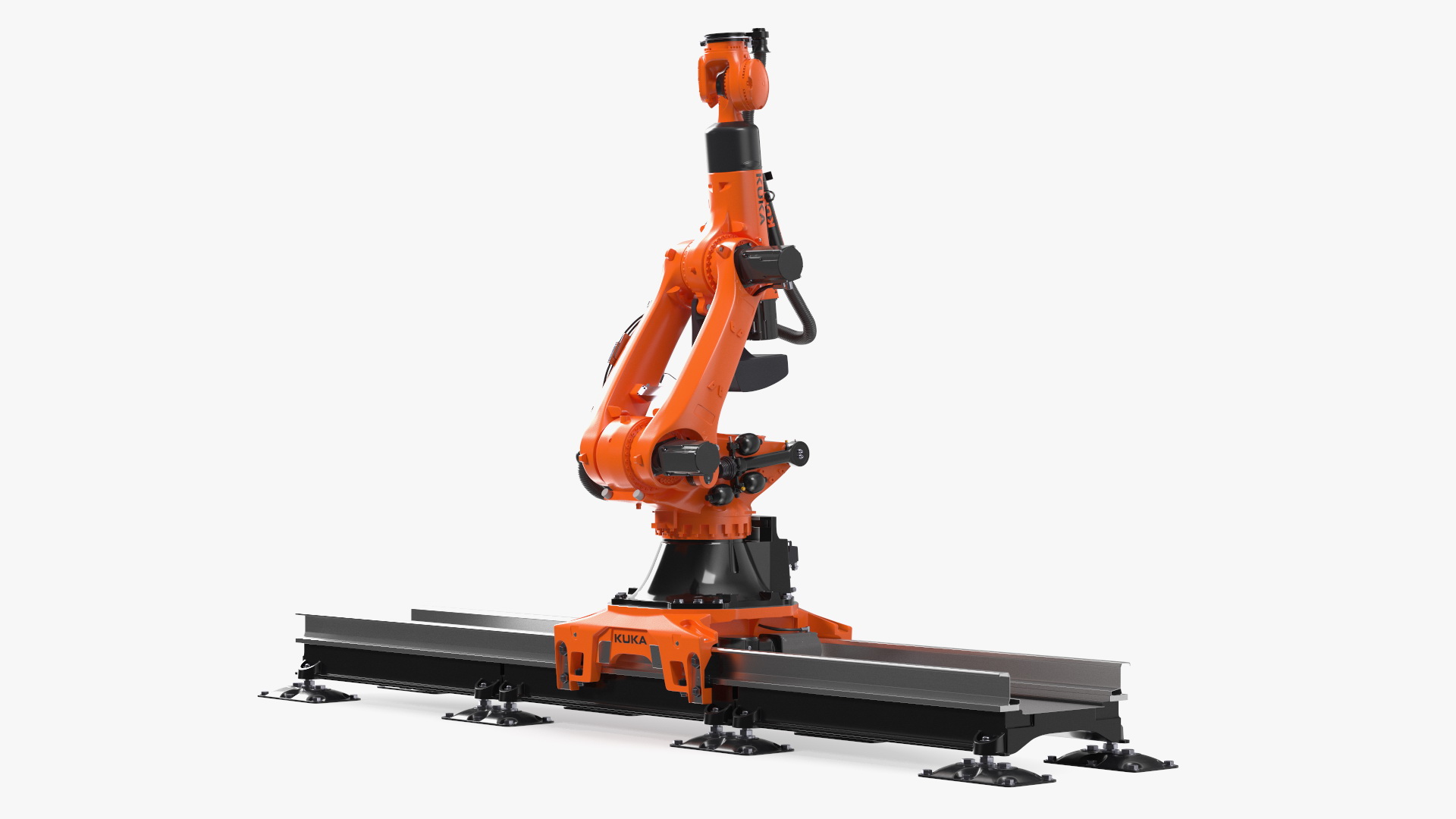 3D Ultra Robot Arm KUKA KR FORTEC On Skids KL 5000 Rigged for Maya model