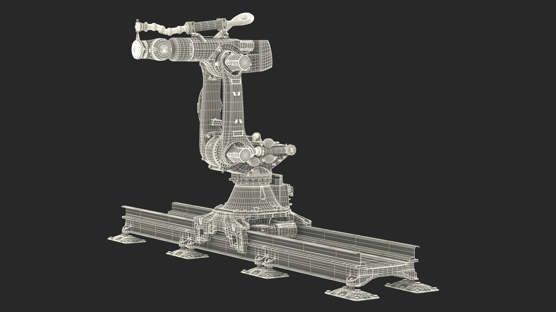 3D Ultra Robot Arm KUKA KR FORTEC On Skids KL 5000 Rigged for Maya model