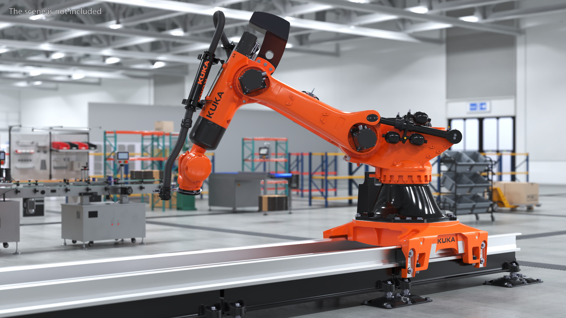 3D Ultra Robot Arm KUKA KR FORTEC On Skids KL 5000 Rigged for Maya model