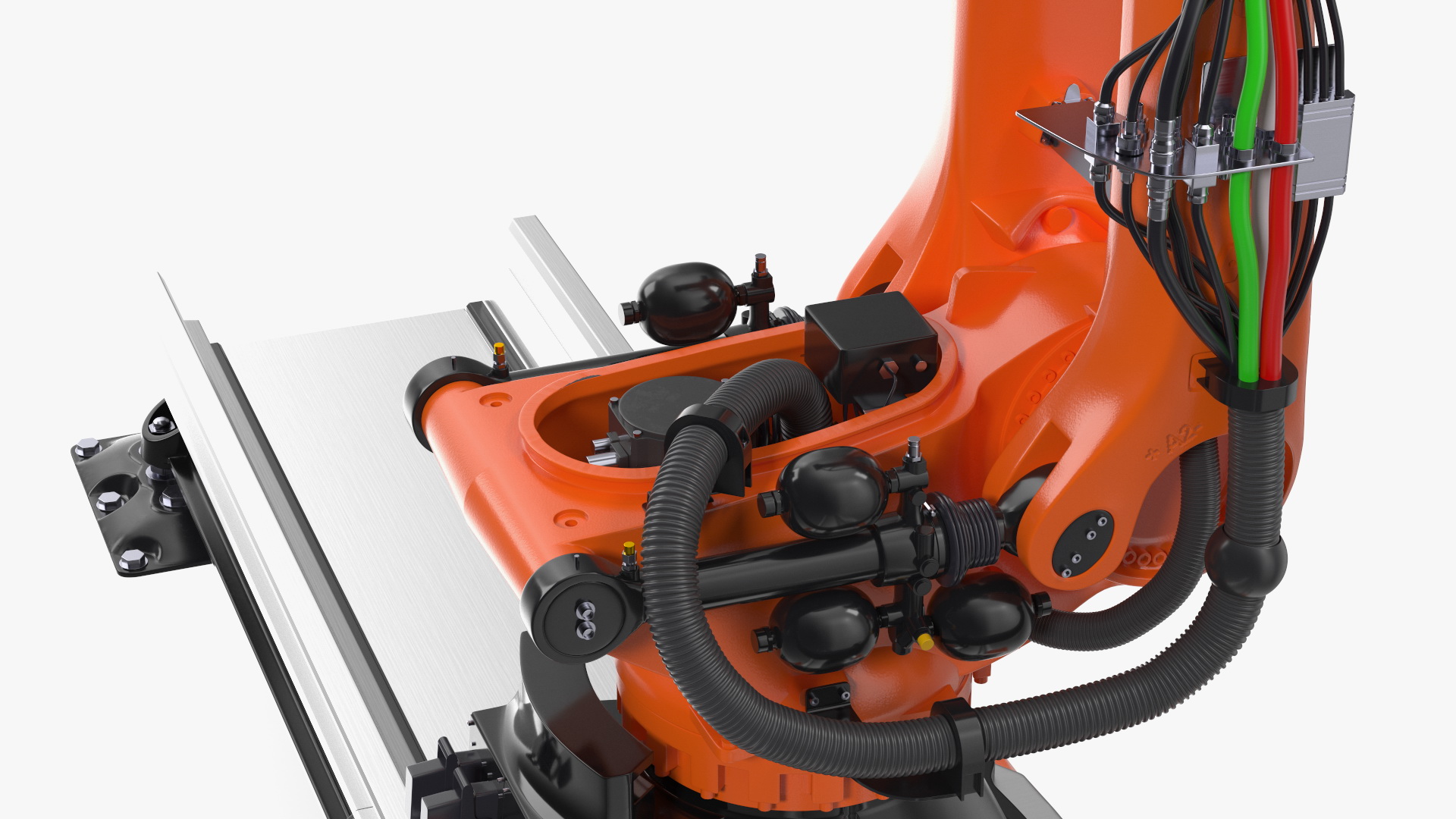 3D Ultra Robot Arm KUKA KR FORTEC On Skids KL 5000 Rigged for Maya model