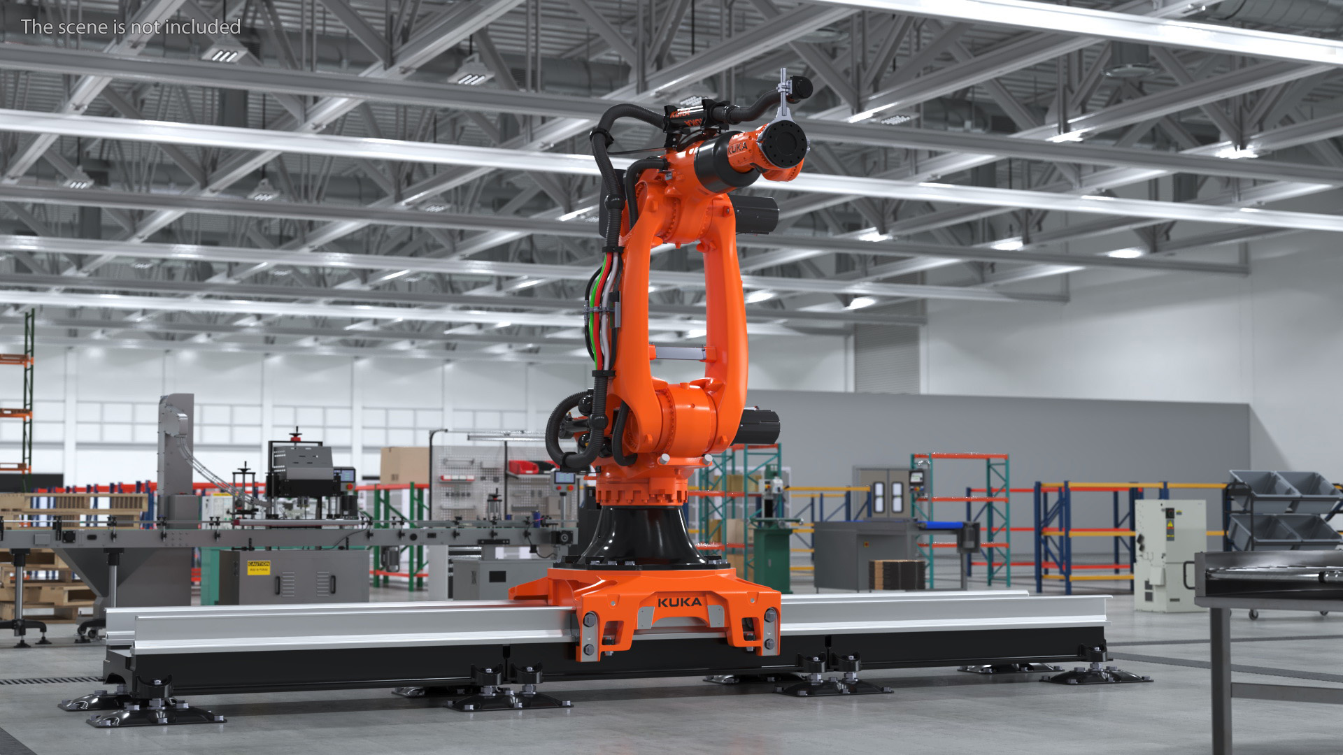 3D Ultra Robot Arm KUKA KR FORTEC On Skids KL 5000 Rigged for Maya model