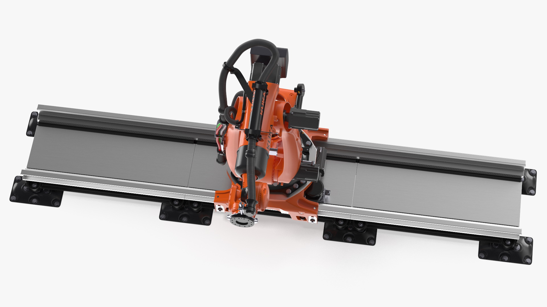 3D Ultra Robot Arm KUKA KR FORTEC On Skids KL 5000 Rigged for Maya model