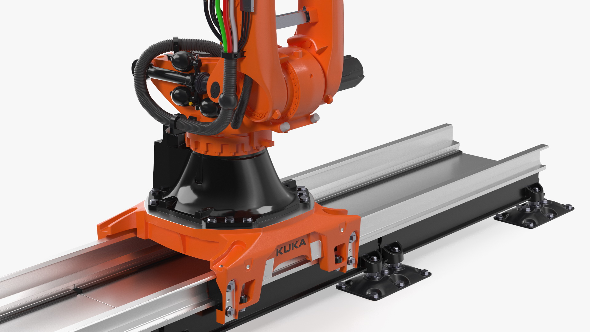 3D Ultra Robot Arm KUKA KR FORTEC On Skids KL 5000 Rigged for Maya model