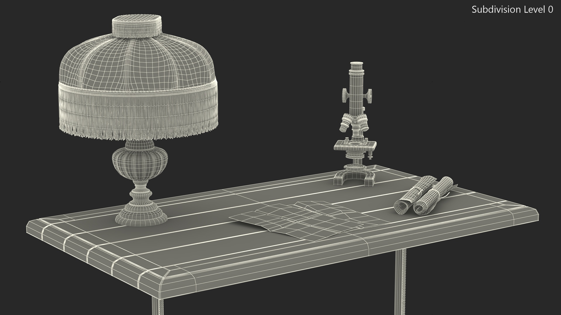 Vintage Table with Bull Horns 3D model