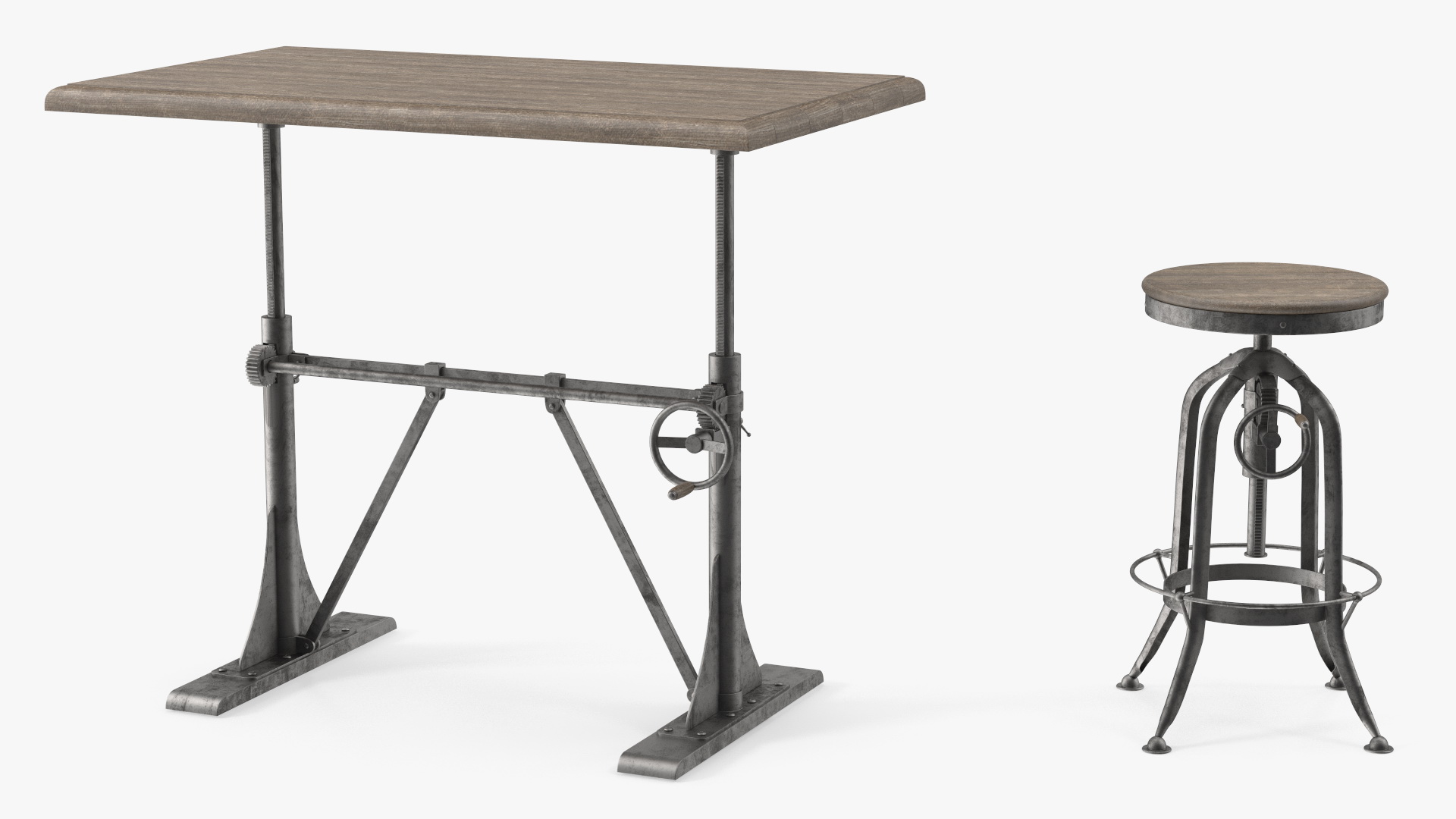 Vintage Table with Bull Horns 3D model