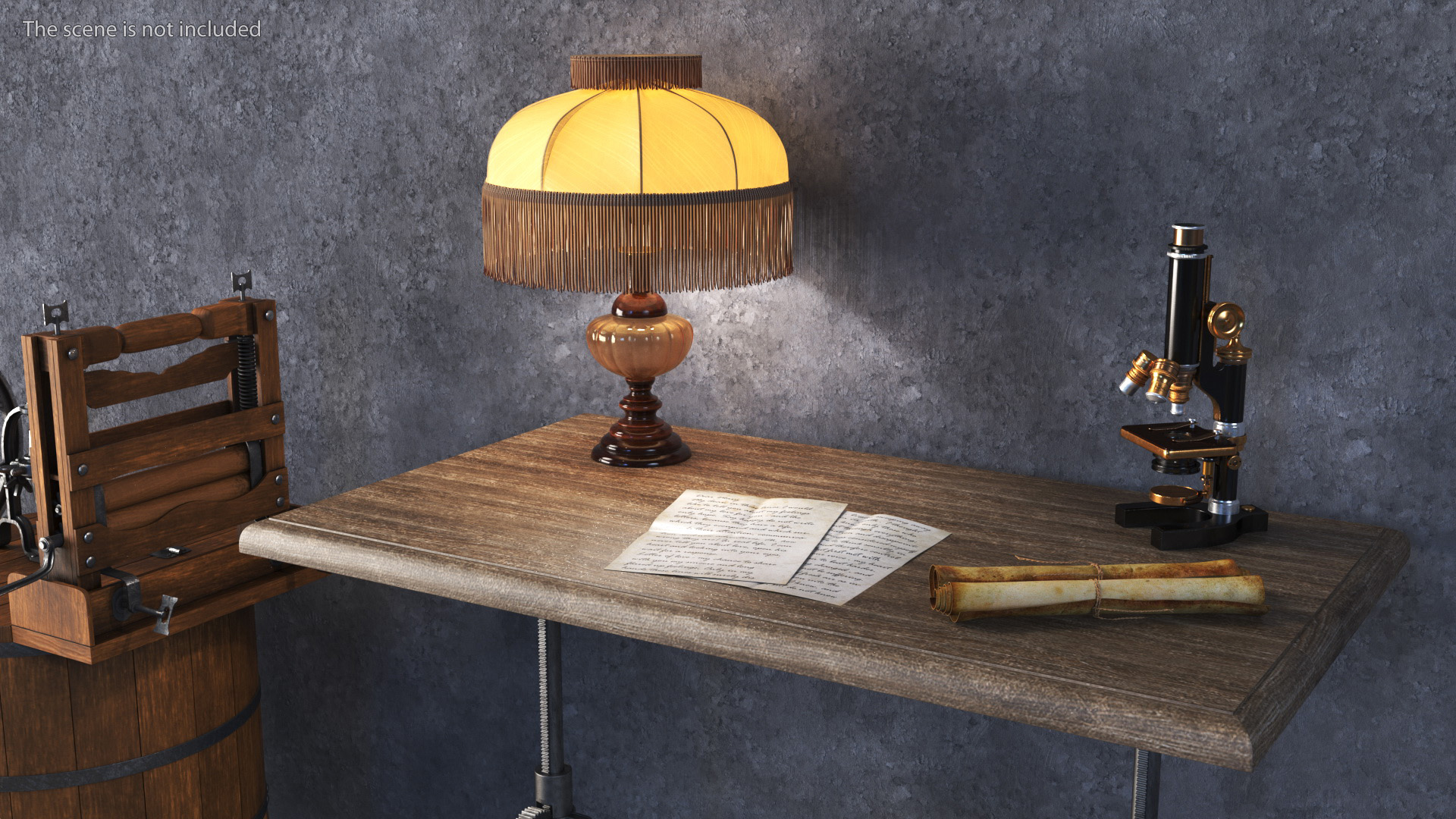 Vintage Table with Bull Horns 3D model