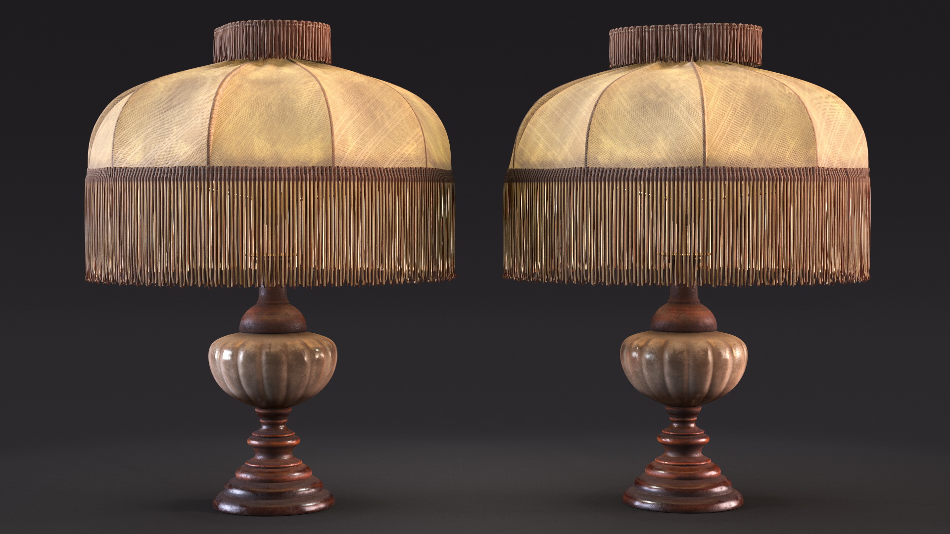 Vintage Table with Bull Horns 3D model