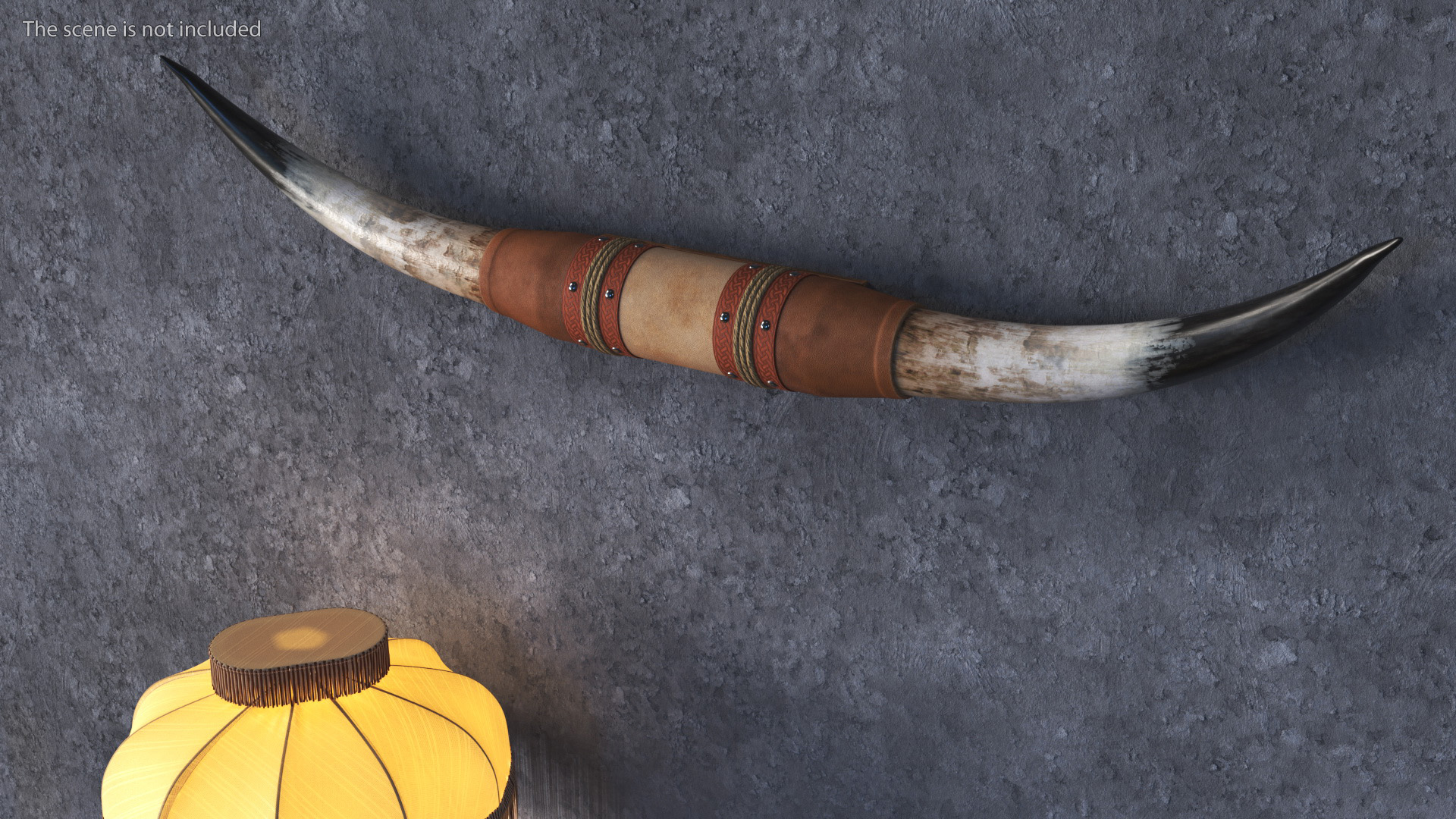 Vintage Table with Bull Horns 3D model