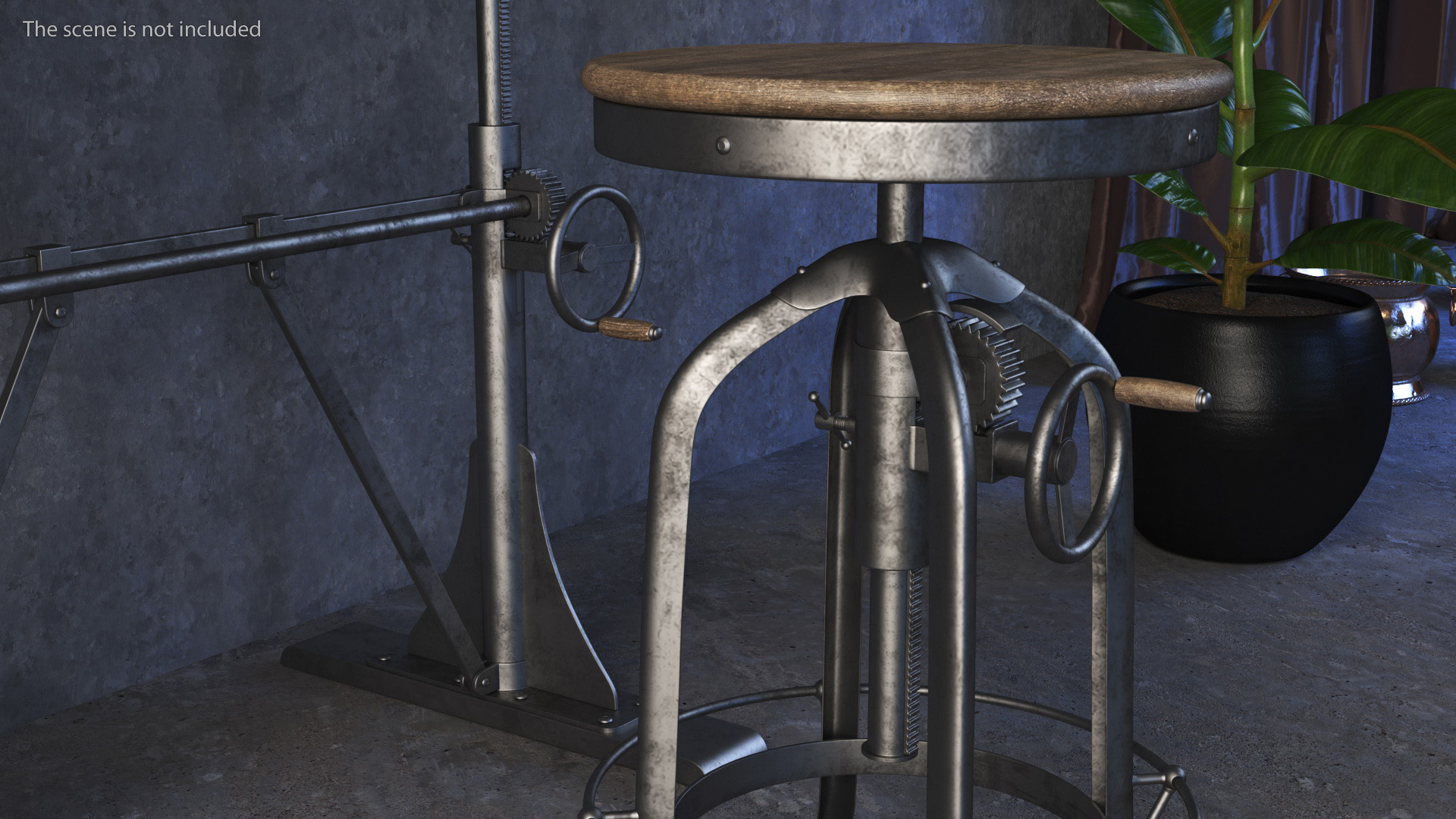 Vintage Table with Bull Horns 3D model