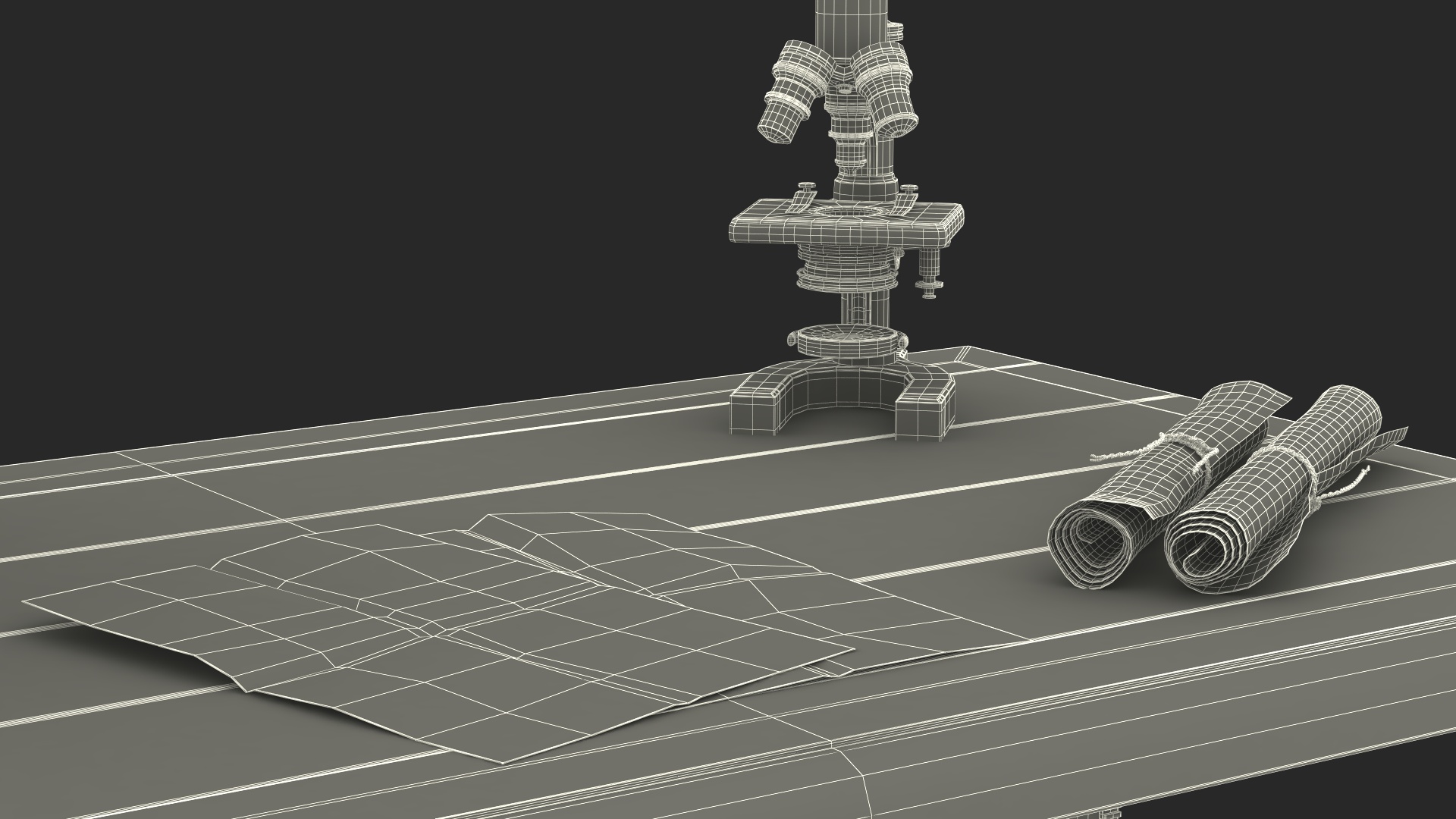 Vintage Table with Bull Horns 3D model