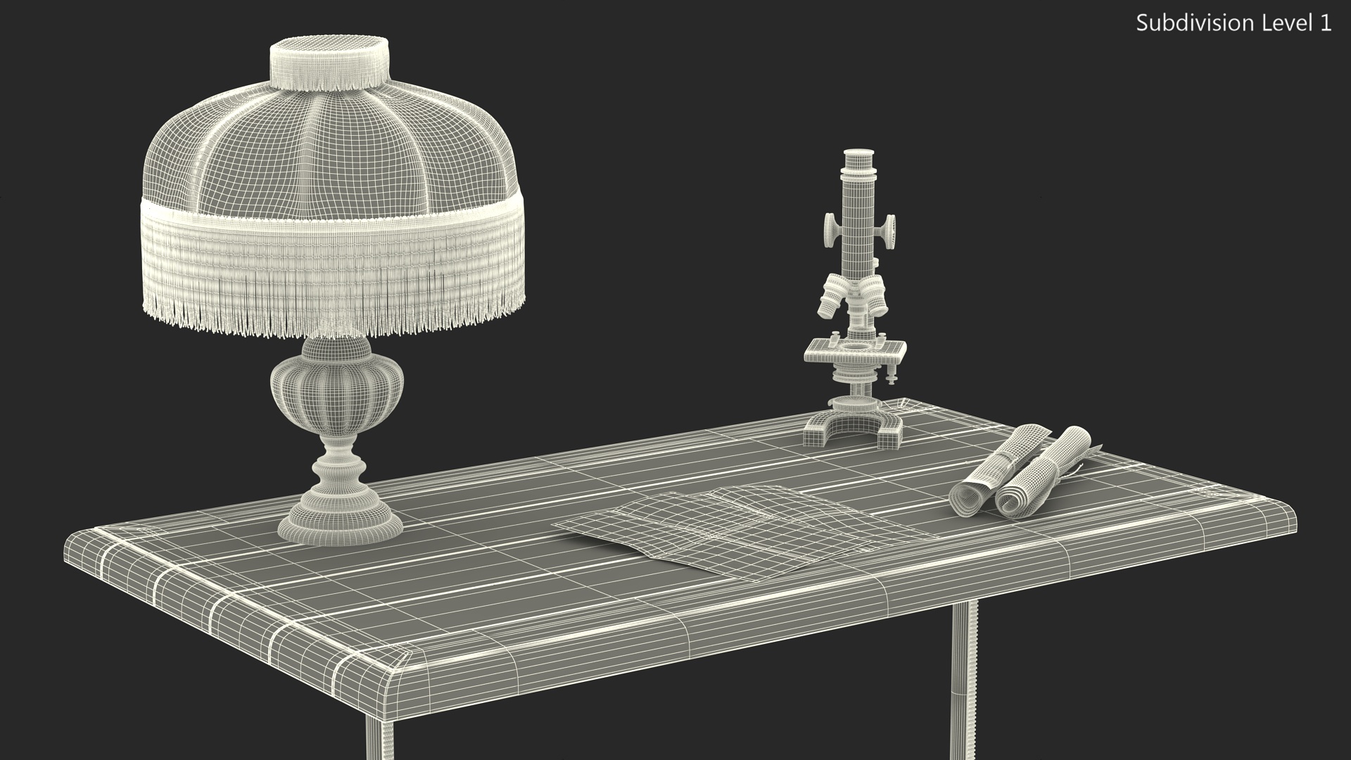Vintage Table with Bull Horns 3D model