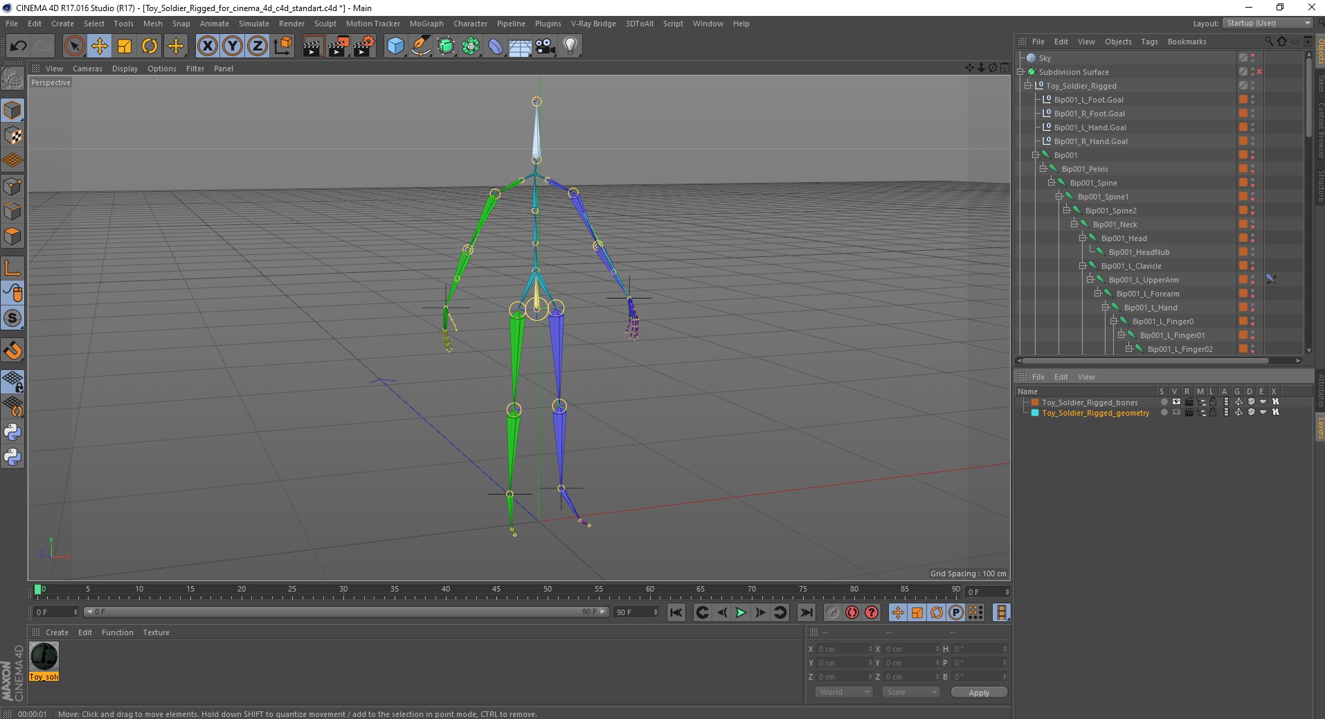 Toy Soldier Rigged for Cinema 4D 3D