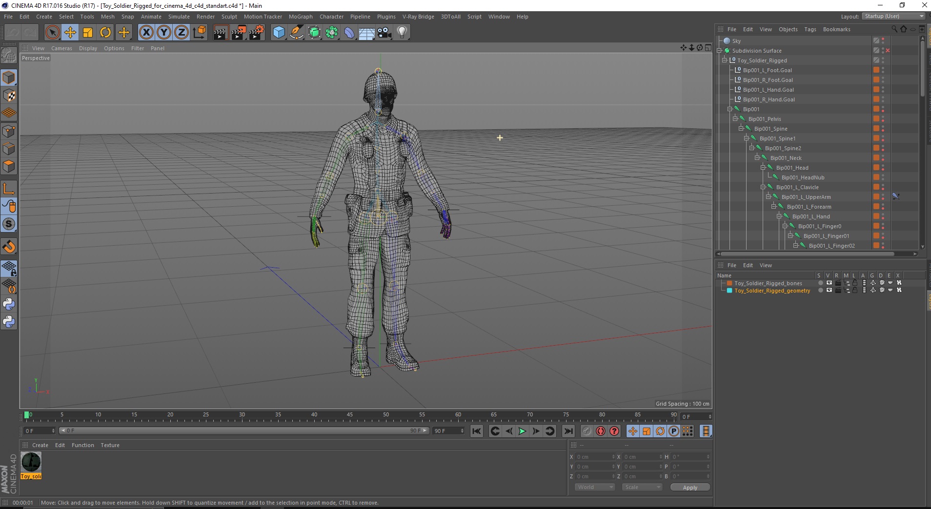 Toy Soldier Rigged for Cinema 4D 3D