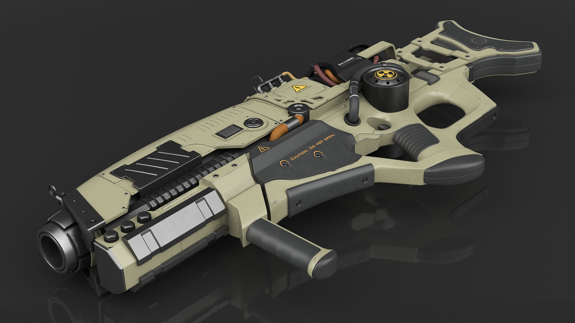 Concept Assault Rifle Green 3D