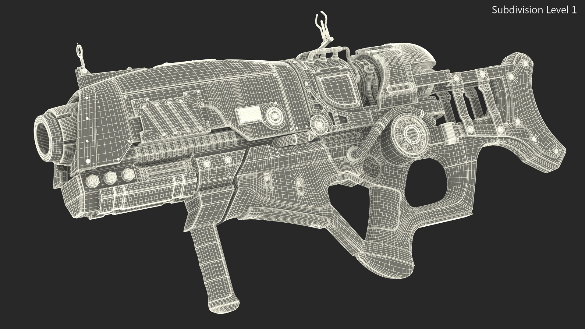 Concept Assault Rifle Green 3D