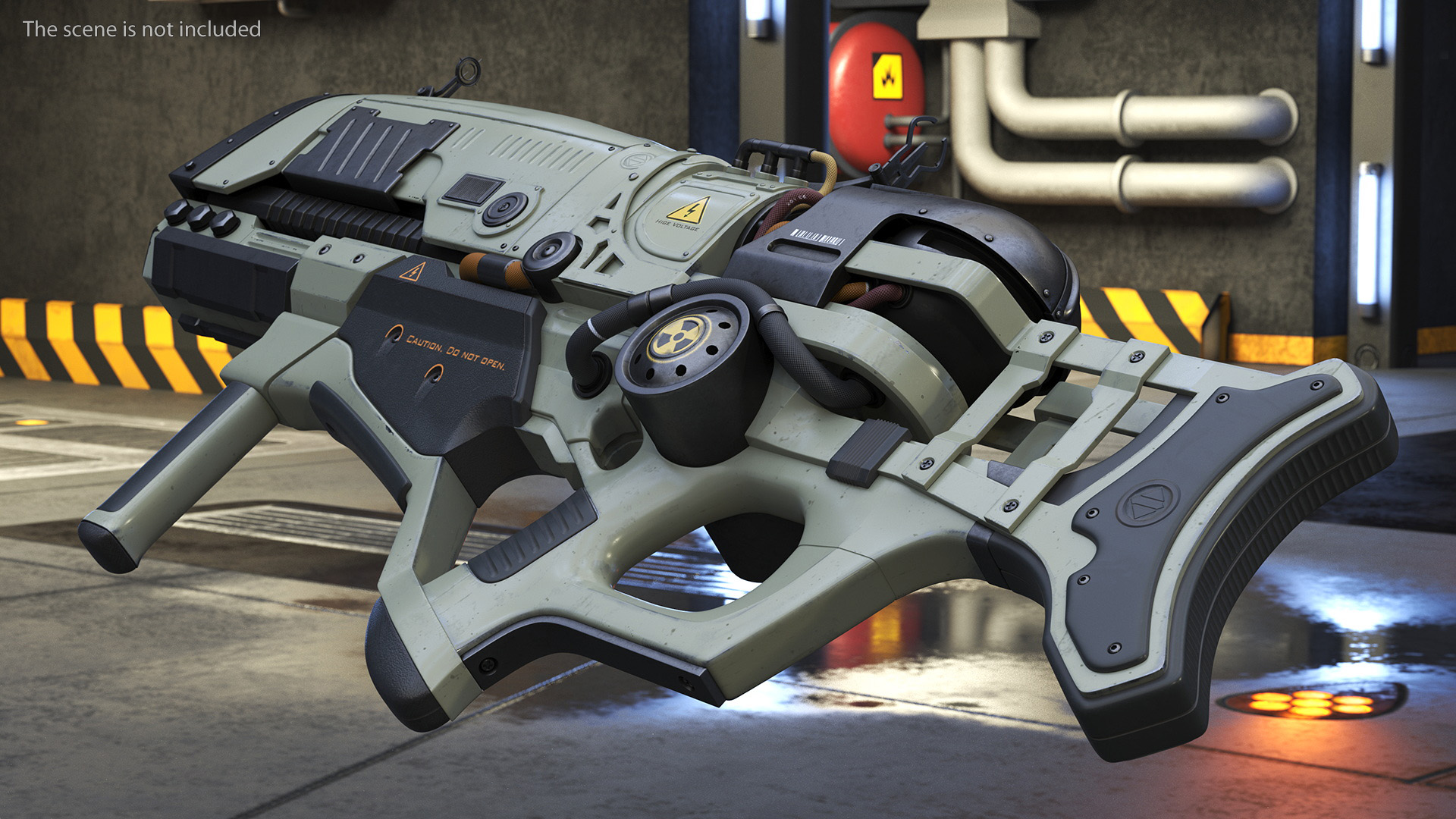 Concept Assault Rifle Green 3D