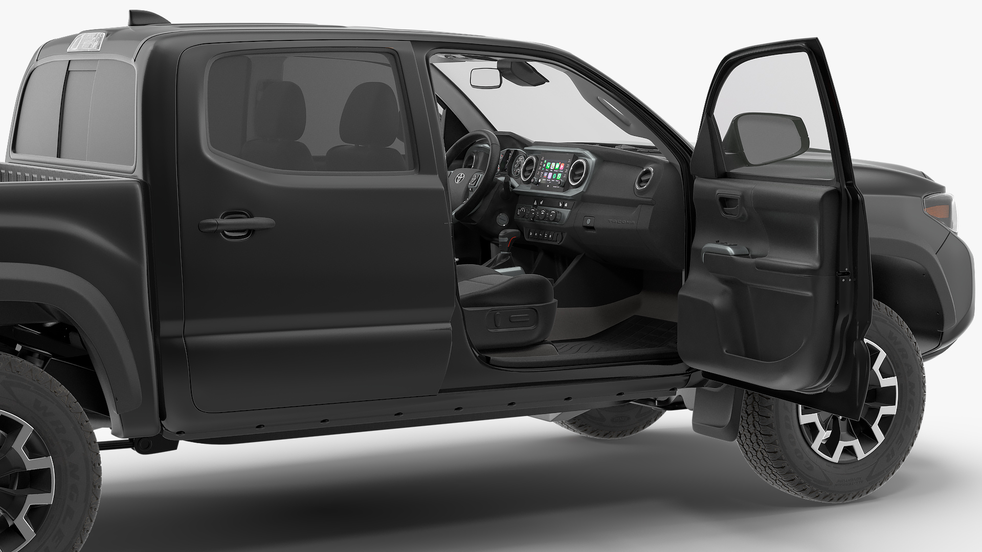 Toyota Tacoma TRD Off Road Black 2021 Rigged 3D model