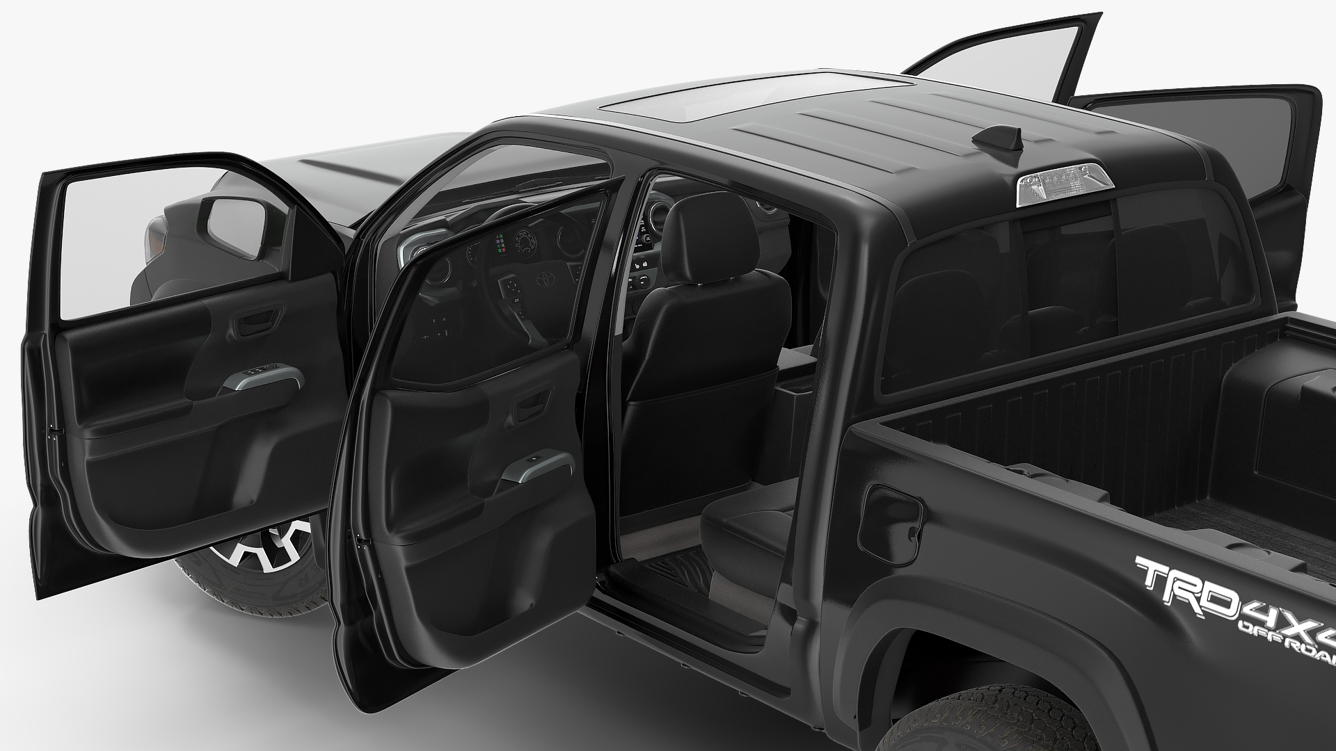 Toyota Tacoma TRD Off Road Black 2021 Rigged 3D model