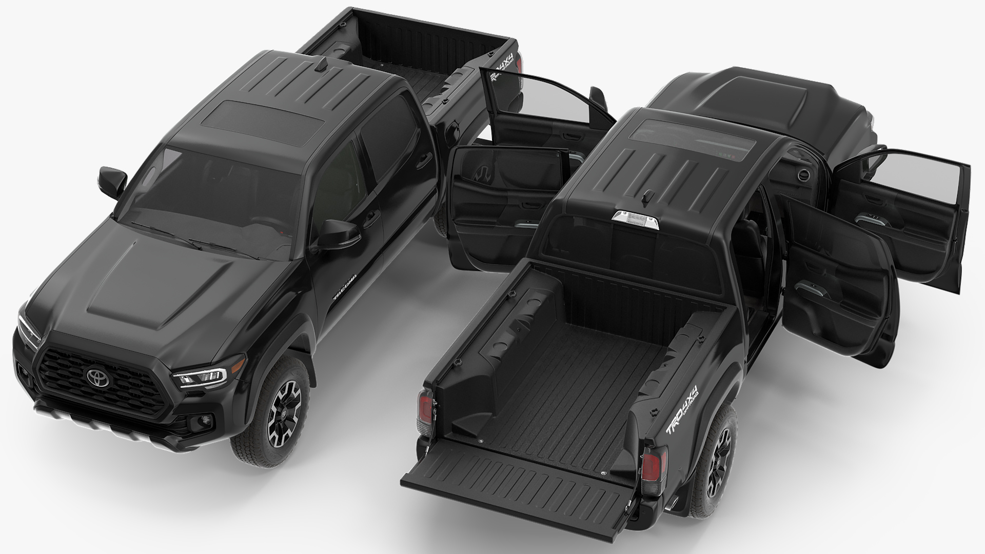 Toyota Tacoma TRD Off Road Black 2021 Rigged 3D model